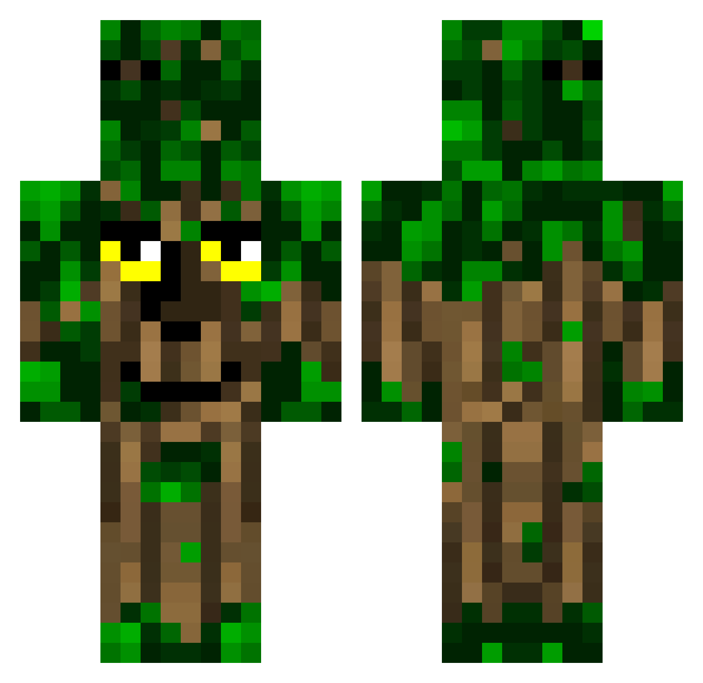 SpongeBob2512 Minecraft skin, front and back view