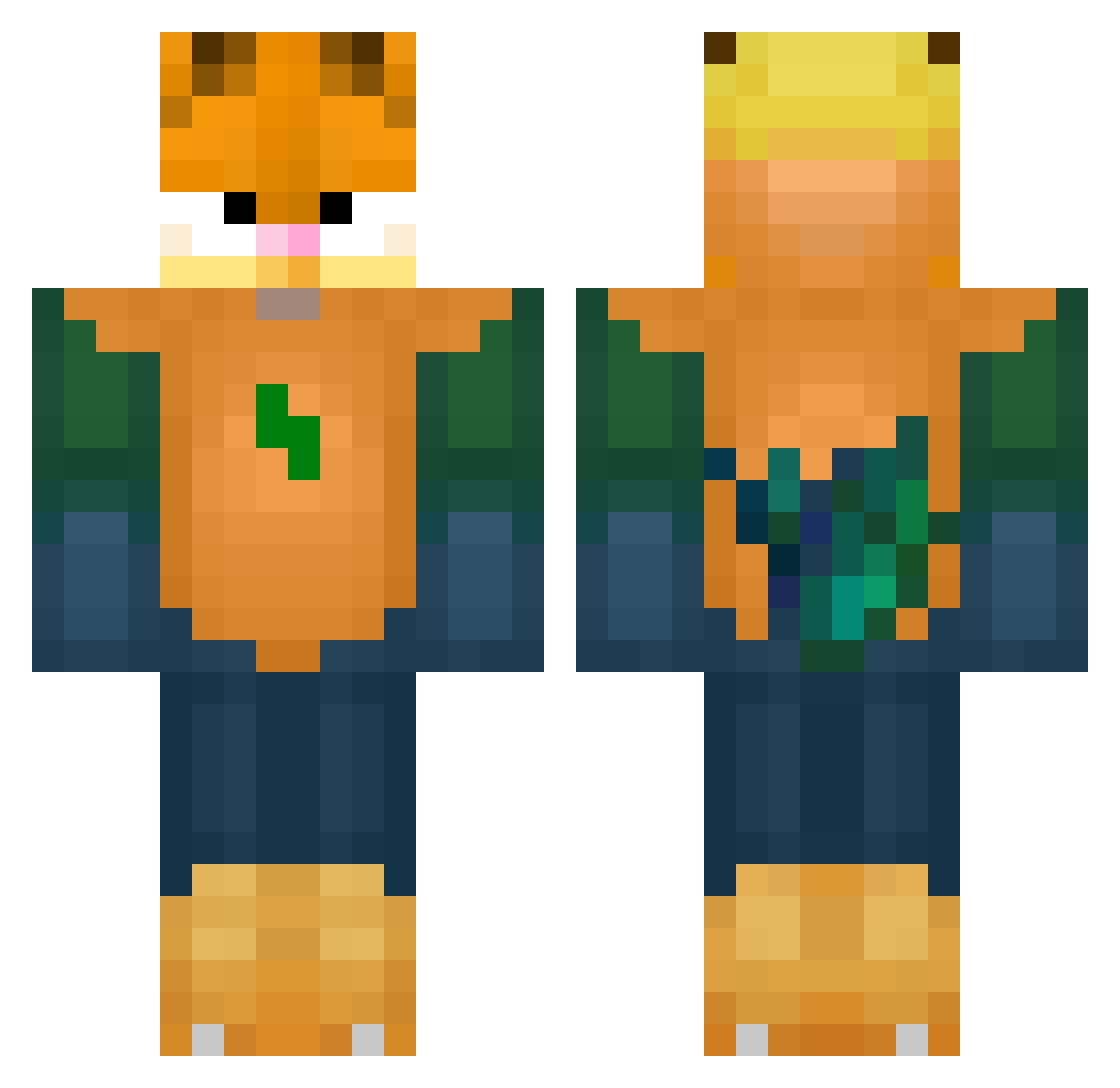 tagebuch Minecraft skin, front and back view