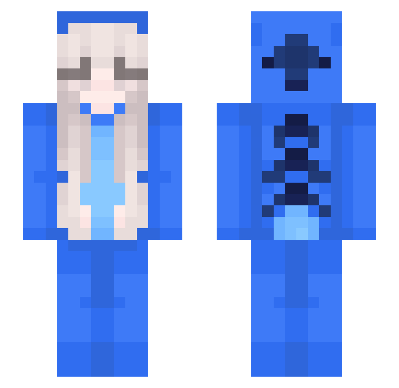RelixV4 Minecraft skin, front and back view