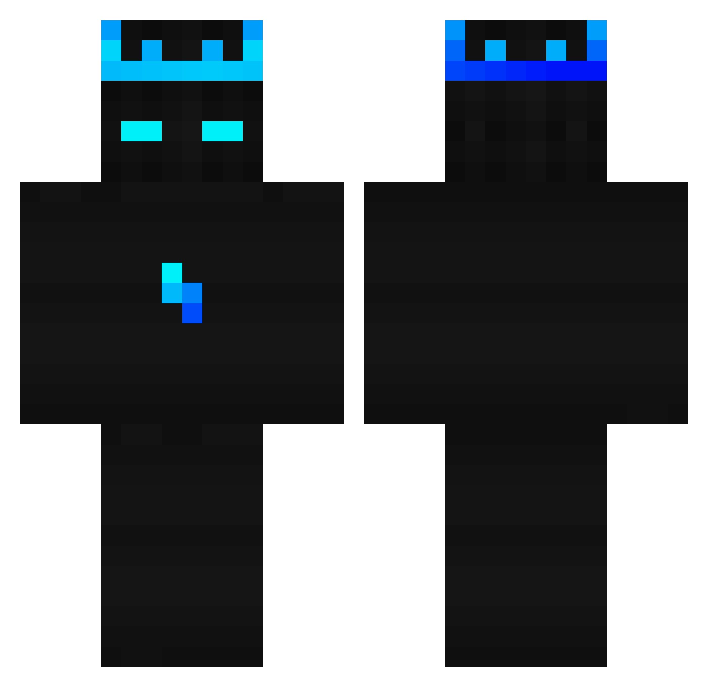 PokeUniverse Minecraft skin, front and back view