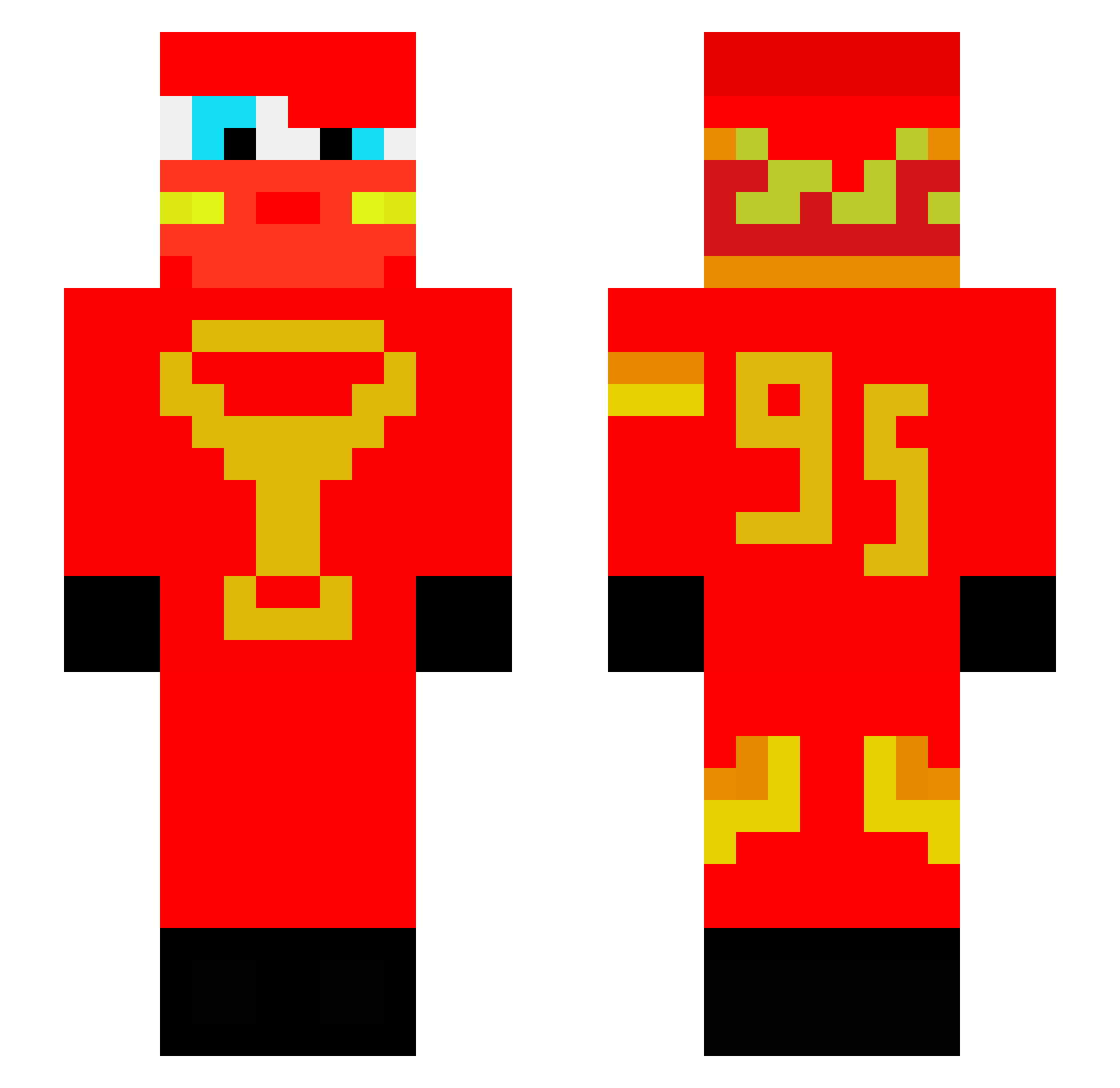 Izatte Minecraft skin, front and back view