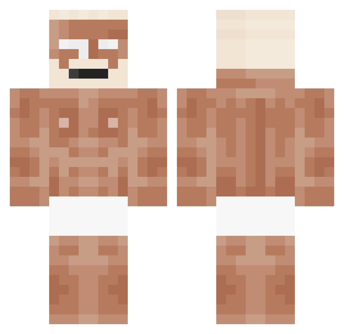 Komvn Minecraft skin, front and back view