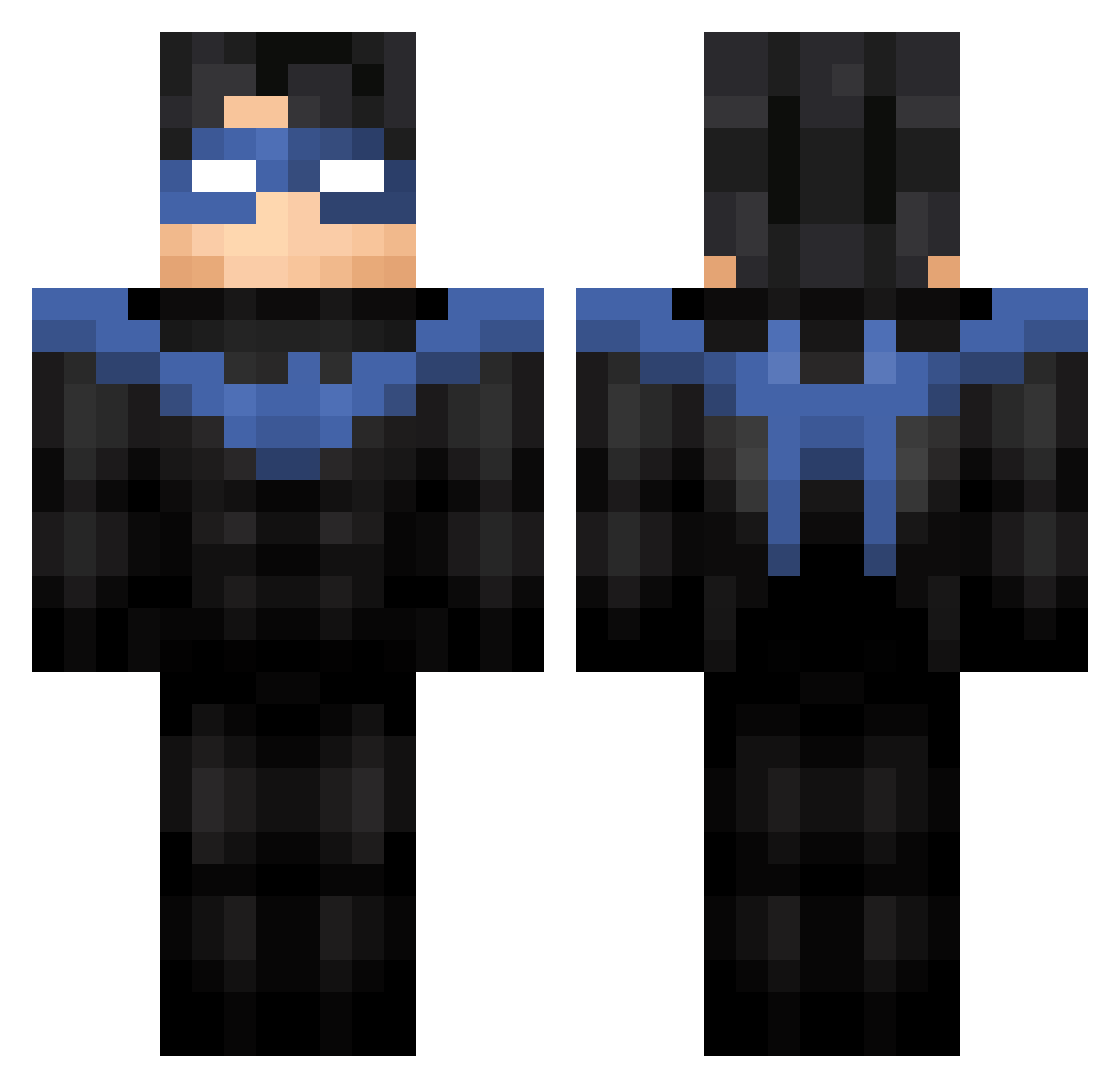 CptAwesome01 Minecraft skin, front and back view