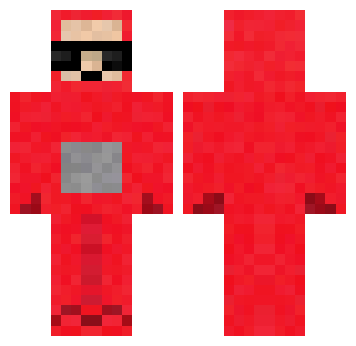 FransBuilder Minecraft skin, front and back view