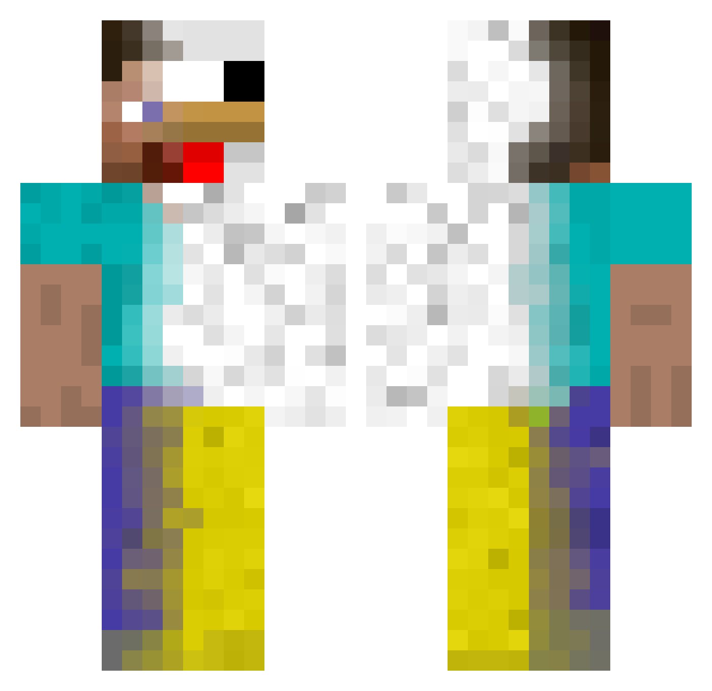 StreetsOfLs Minecraft skin, front and back view