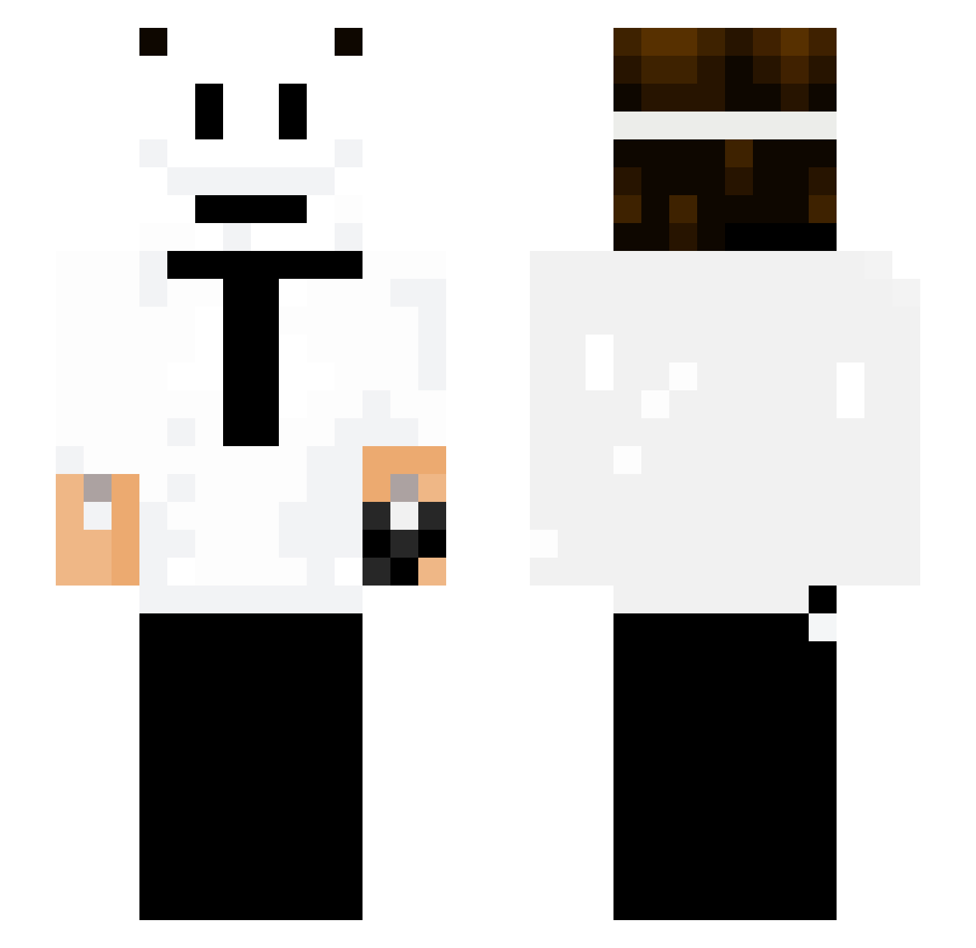 SlayBrokenYT Minecraft skin, front and back view