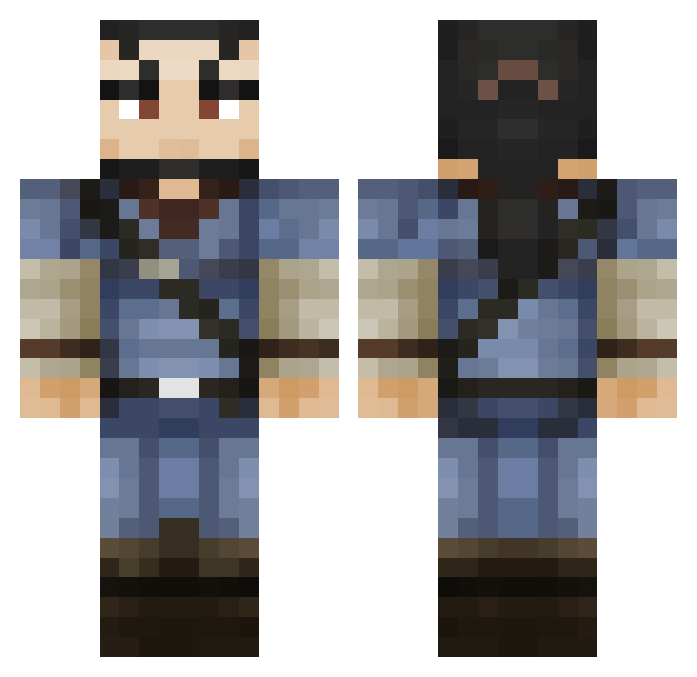 Papaper Minecraft skin, front and back view