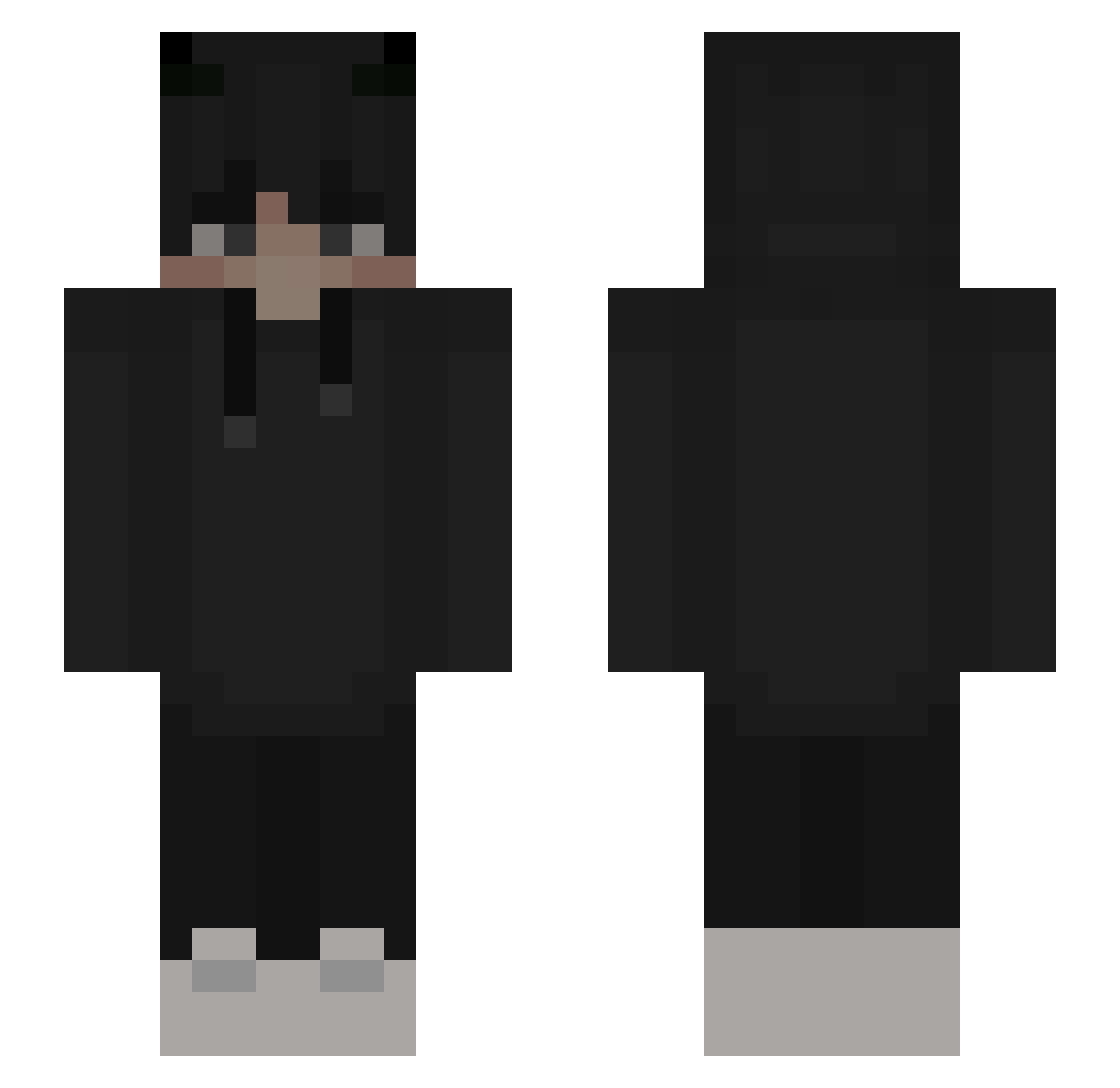 Roksbloxs Minecraft skin, front and back view