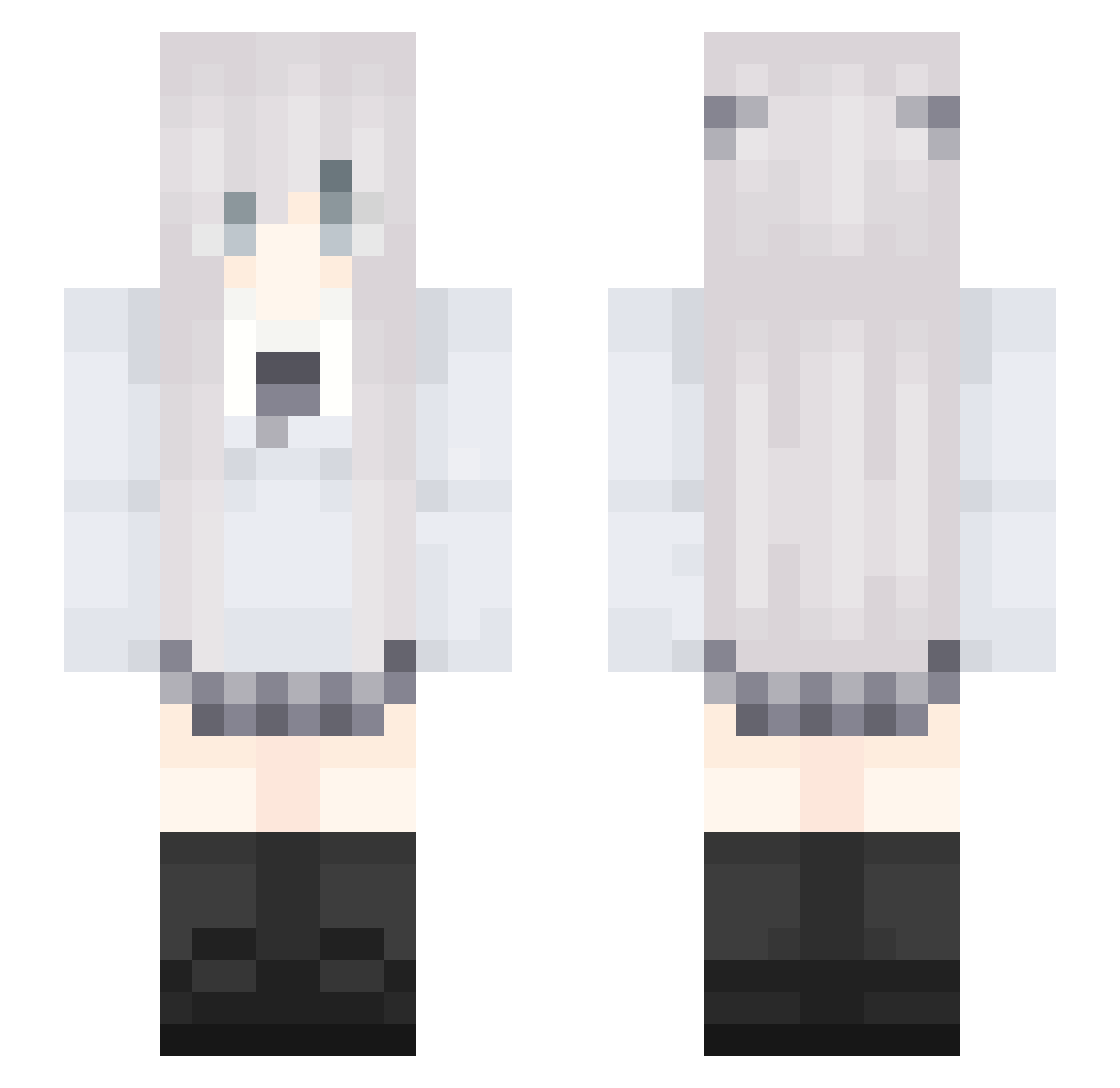 Qzyo Minecraft skin, front and back view