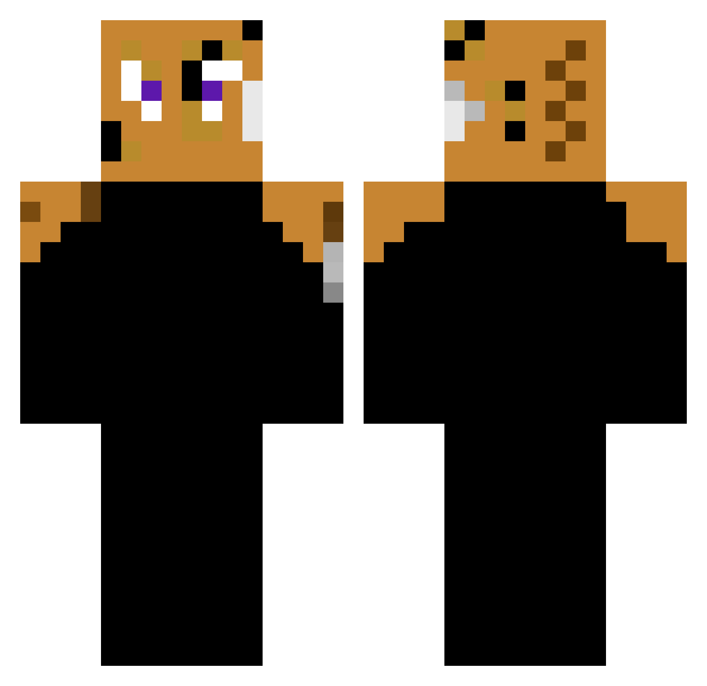 Toralic Minecraft skin, front and back view
