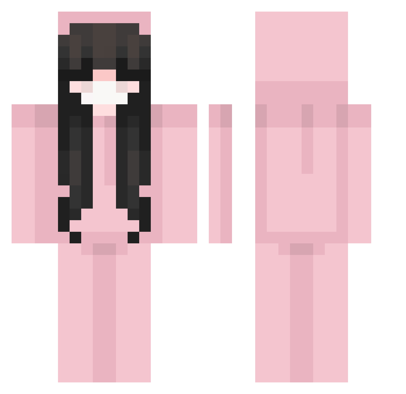 yMqrian4 Minecraft skin, front and back view