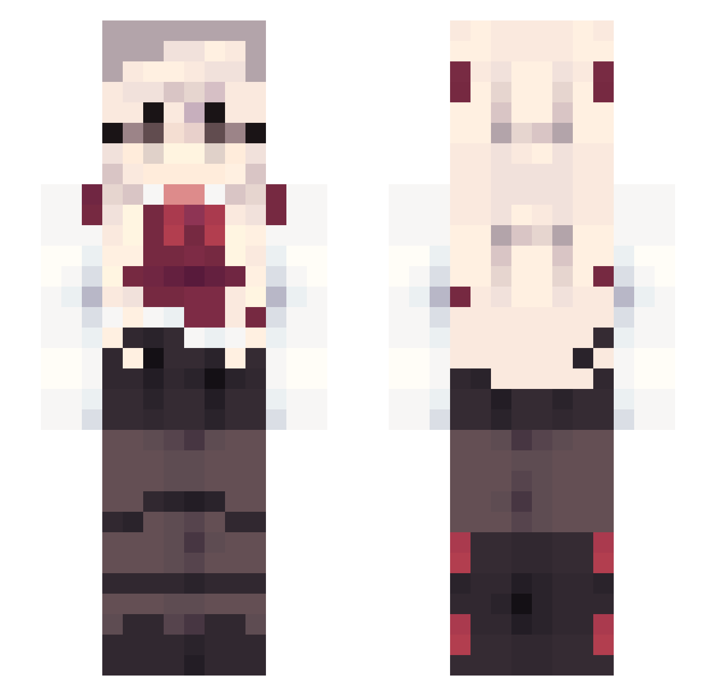 babehoven Minecraft skin, front and back view