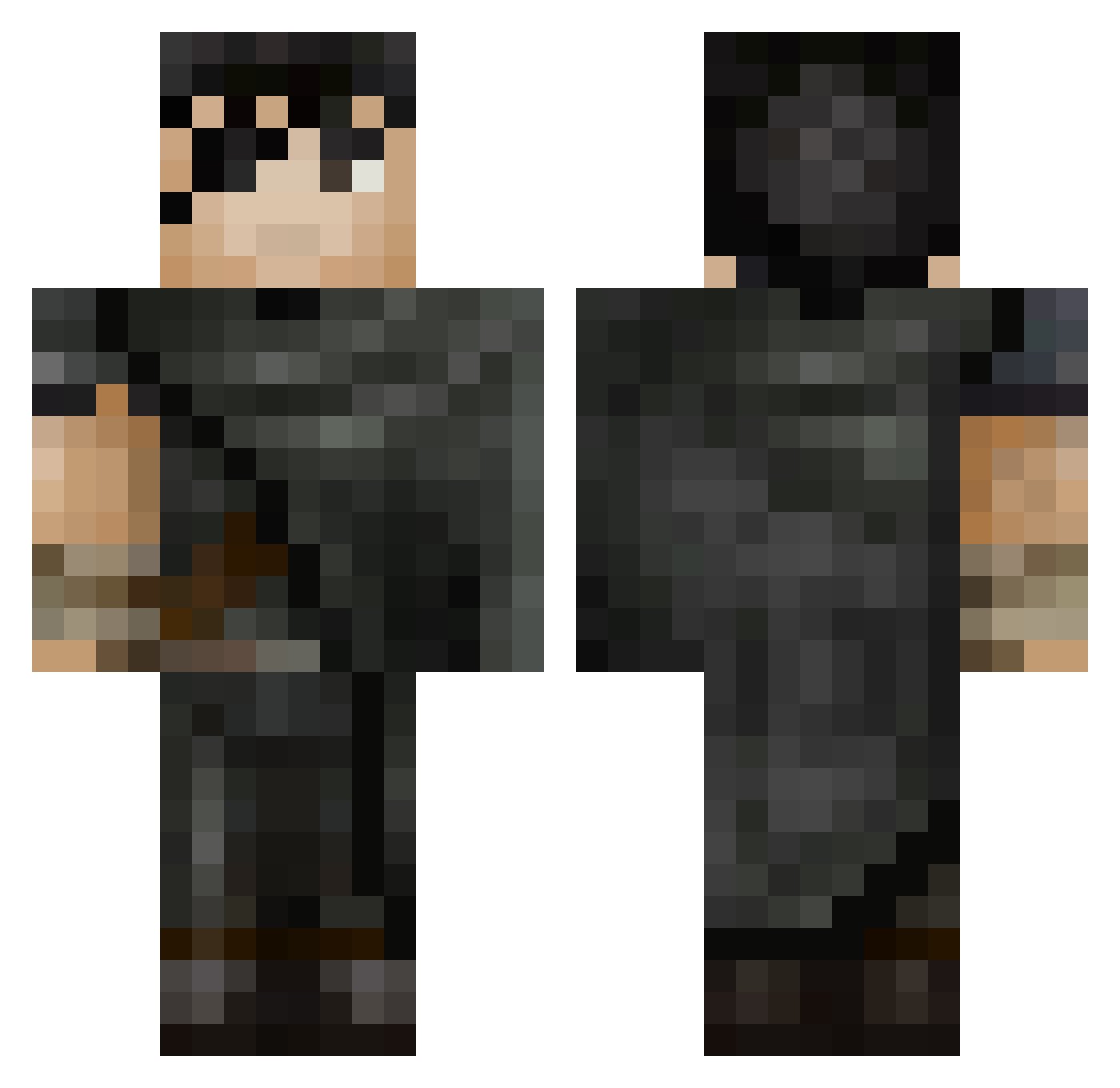 Fmarghi Minecraft skin, front and back view