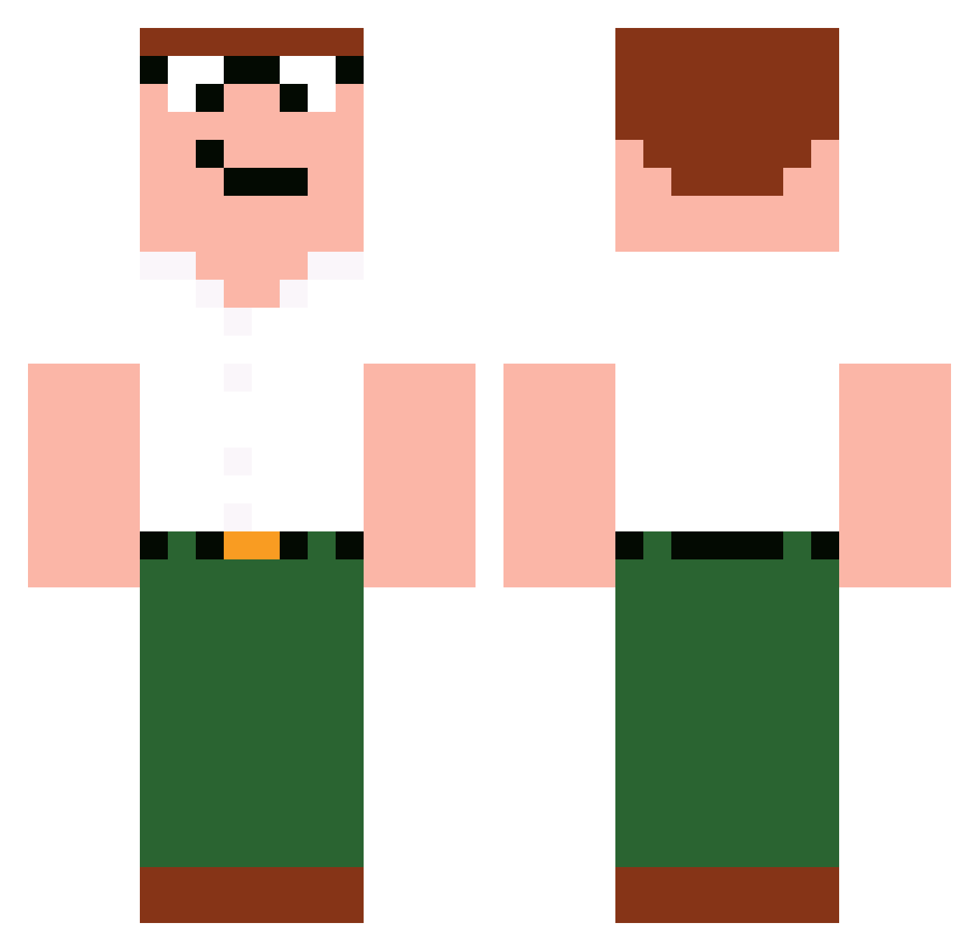 DerfMC Minecraft skin, front and back view