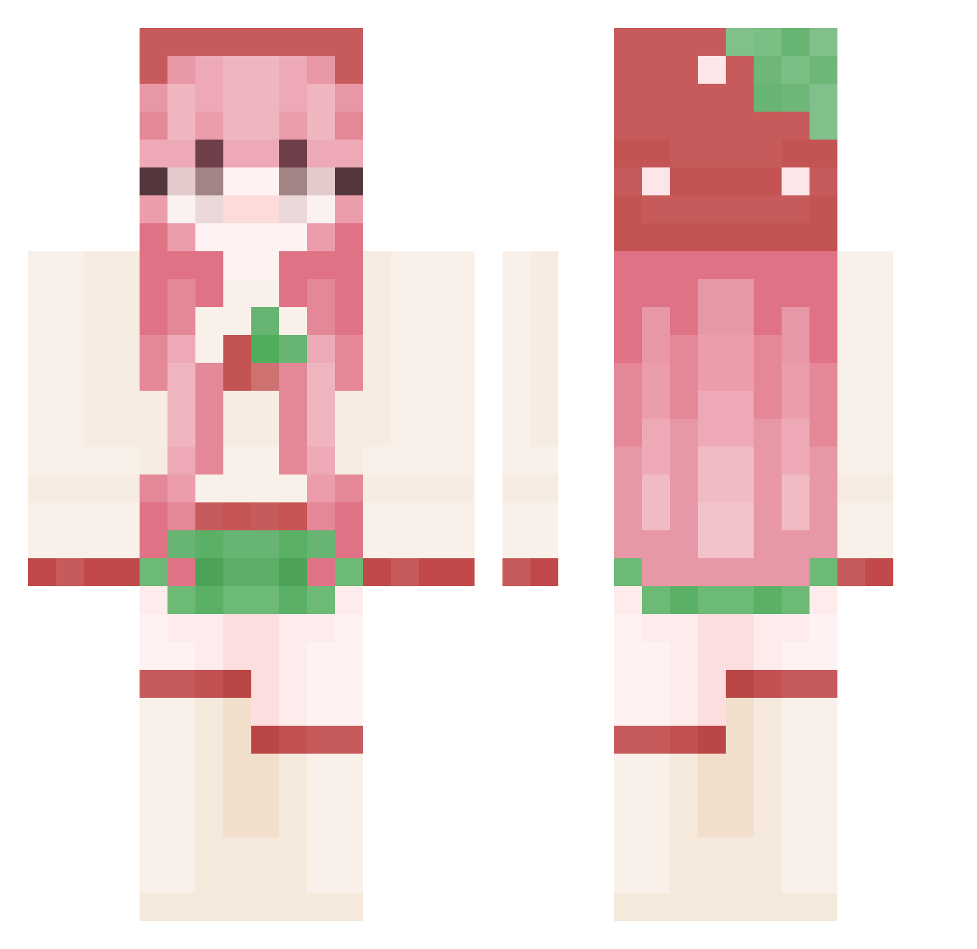 corette Minecraft skin, front and back view