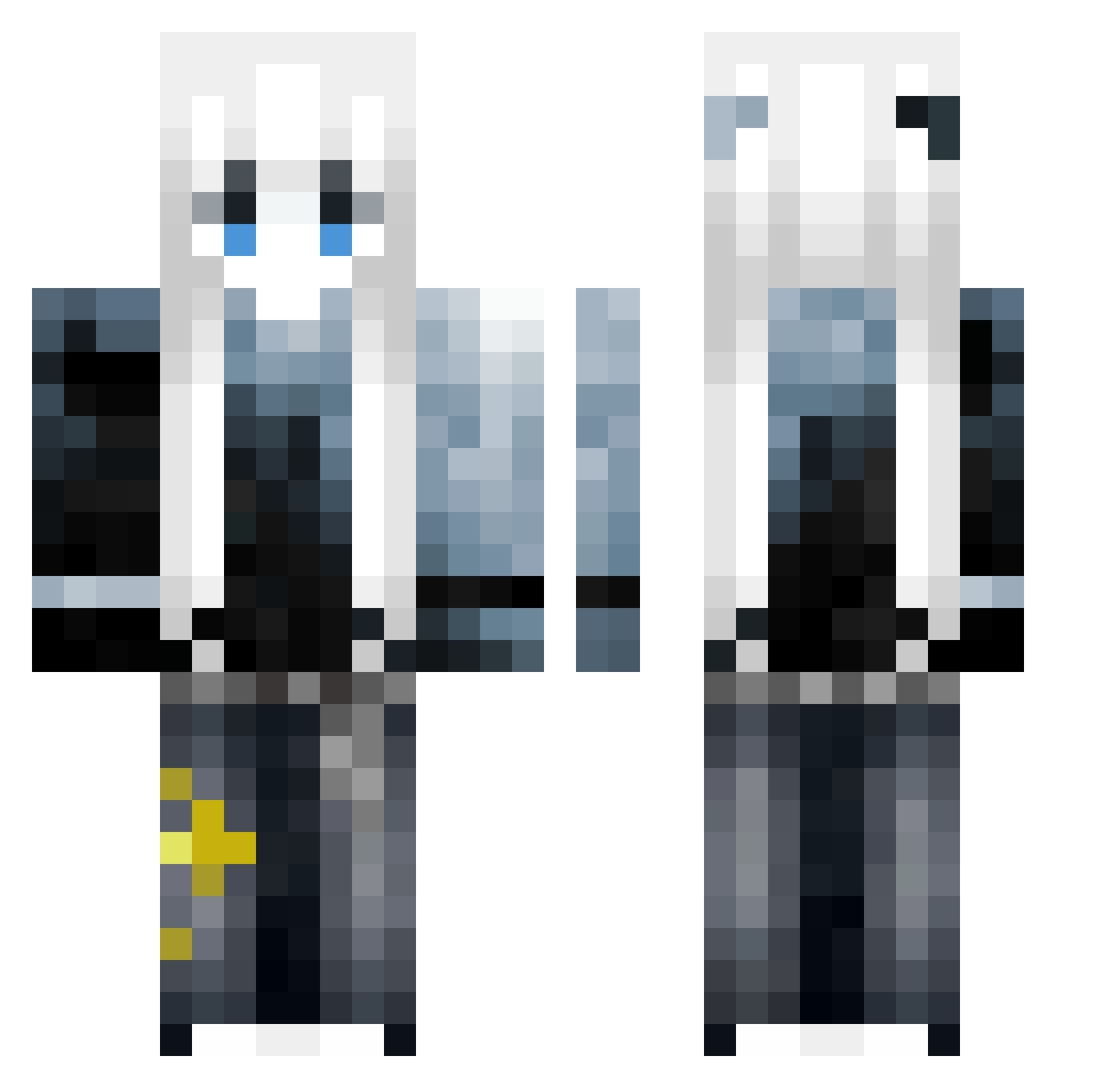 WeyNova Minecraft skin, front and back view