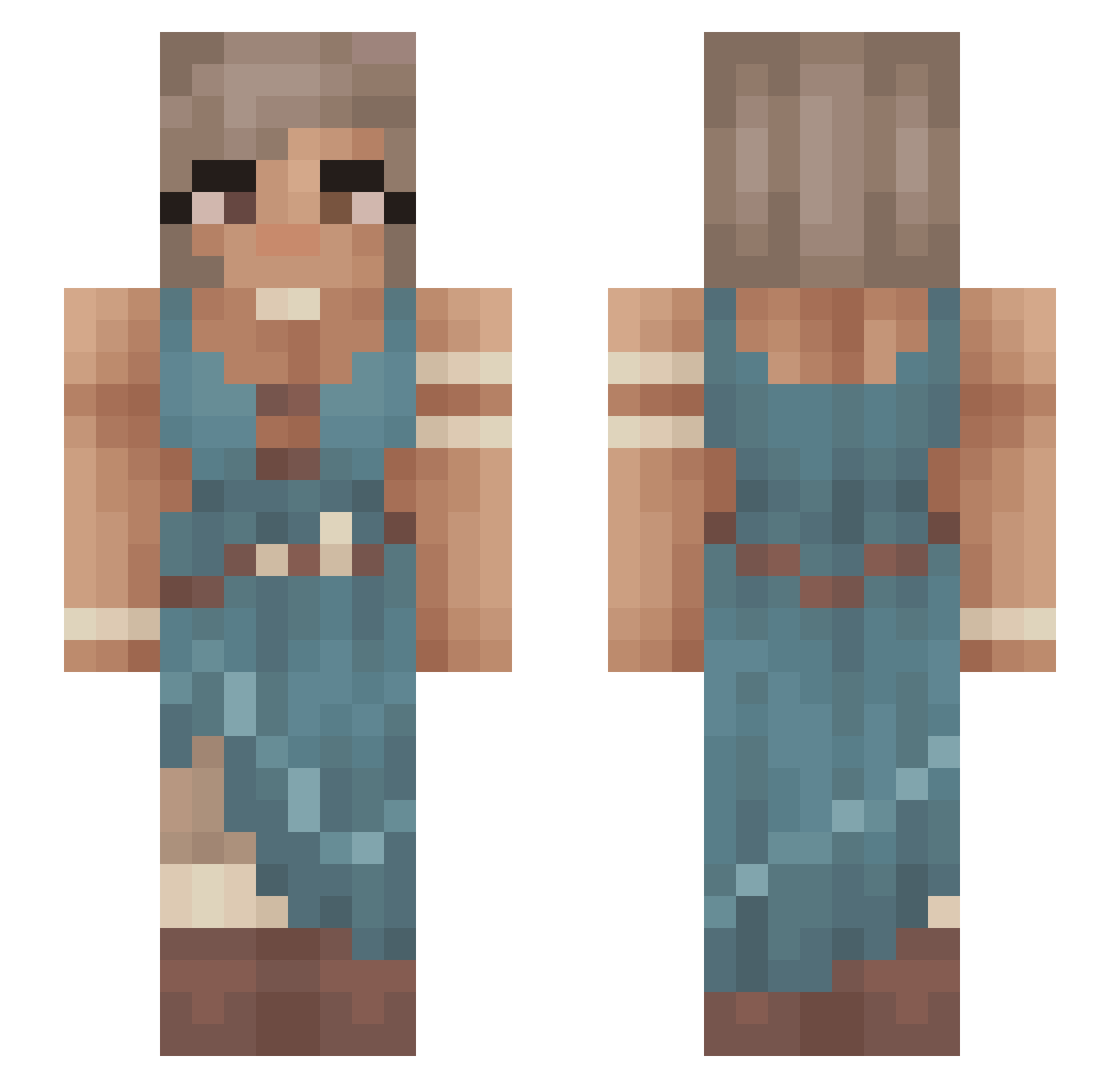 justhattie Minecraft skin, front and back view