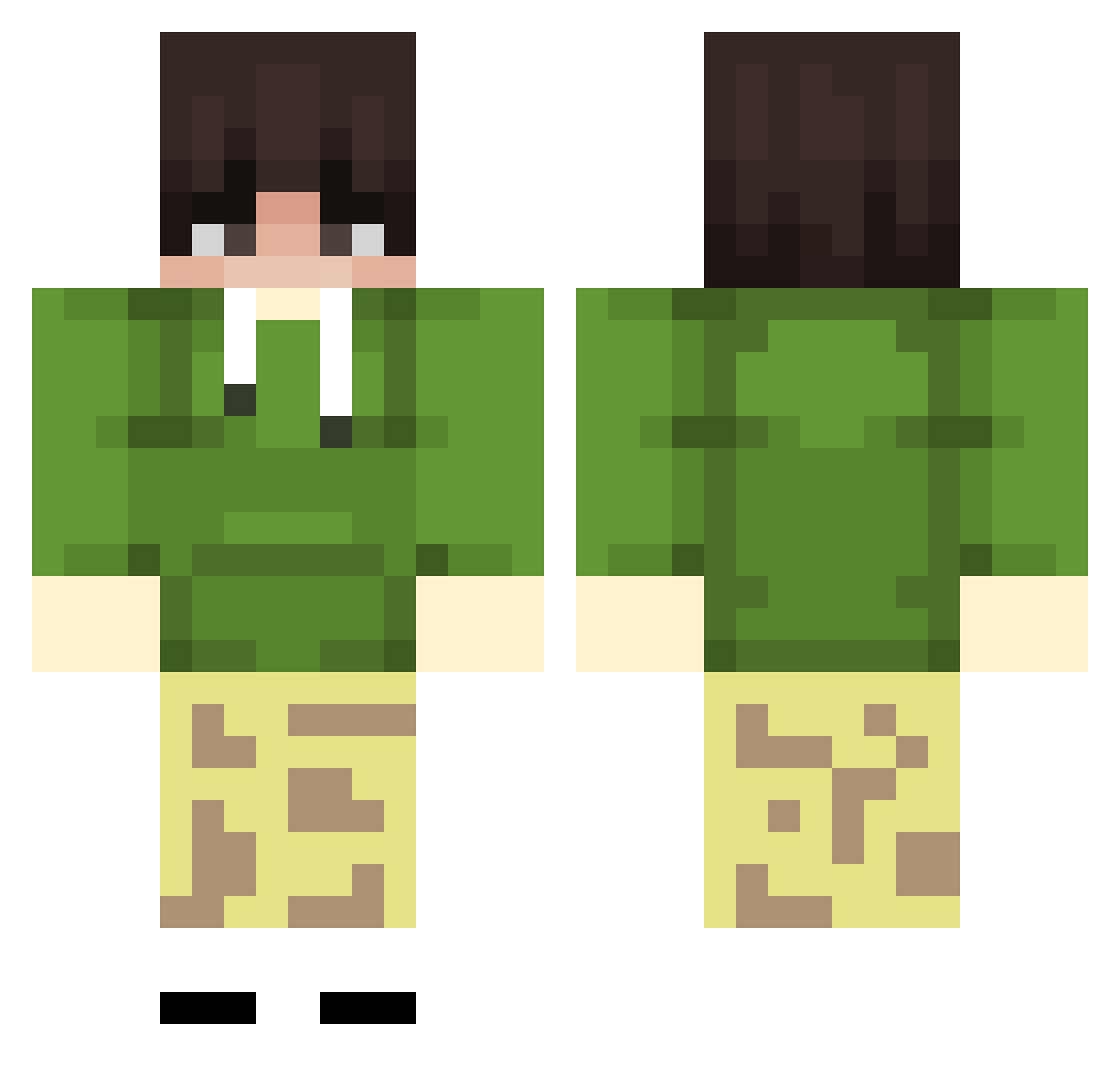 Solidism Minecraft skin, front and back view
