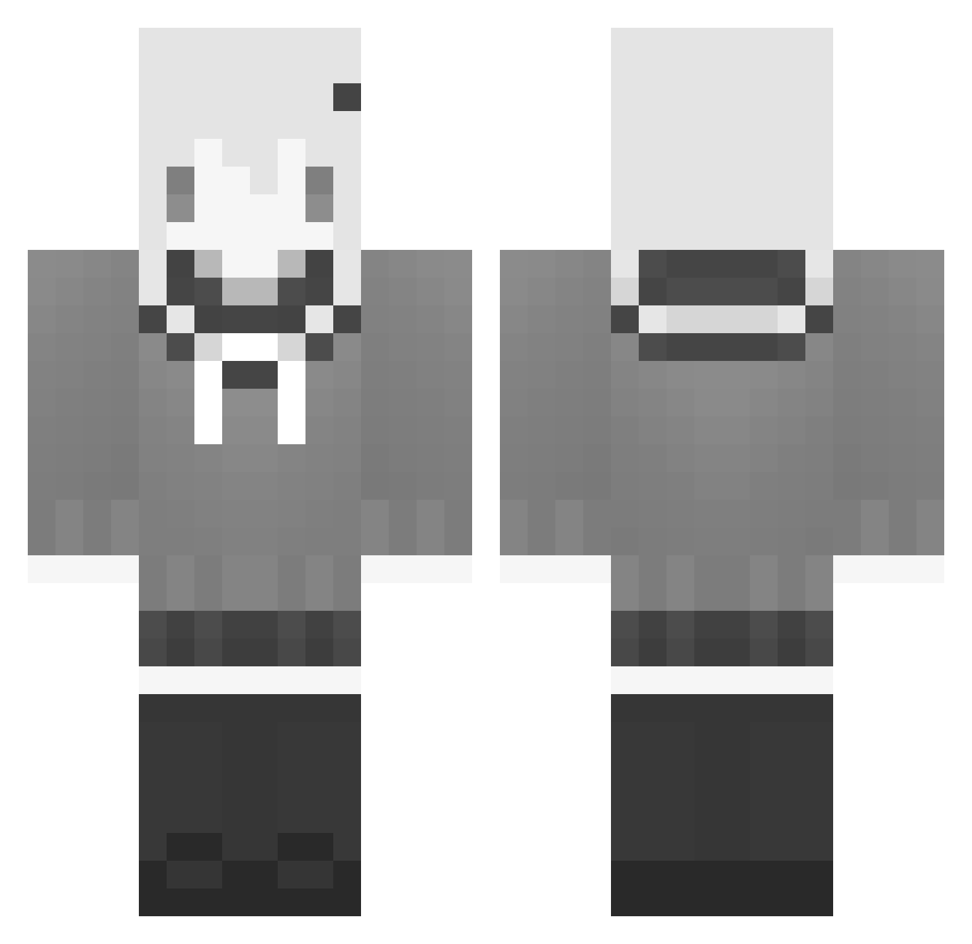 Tussled Minecraft skin, front and back view