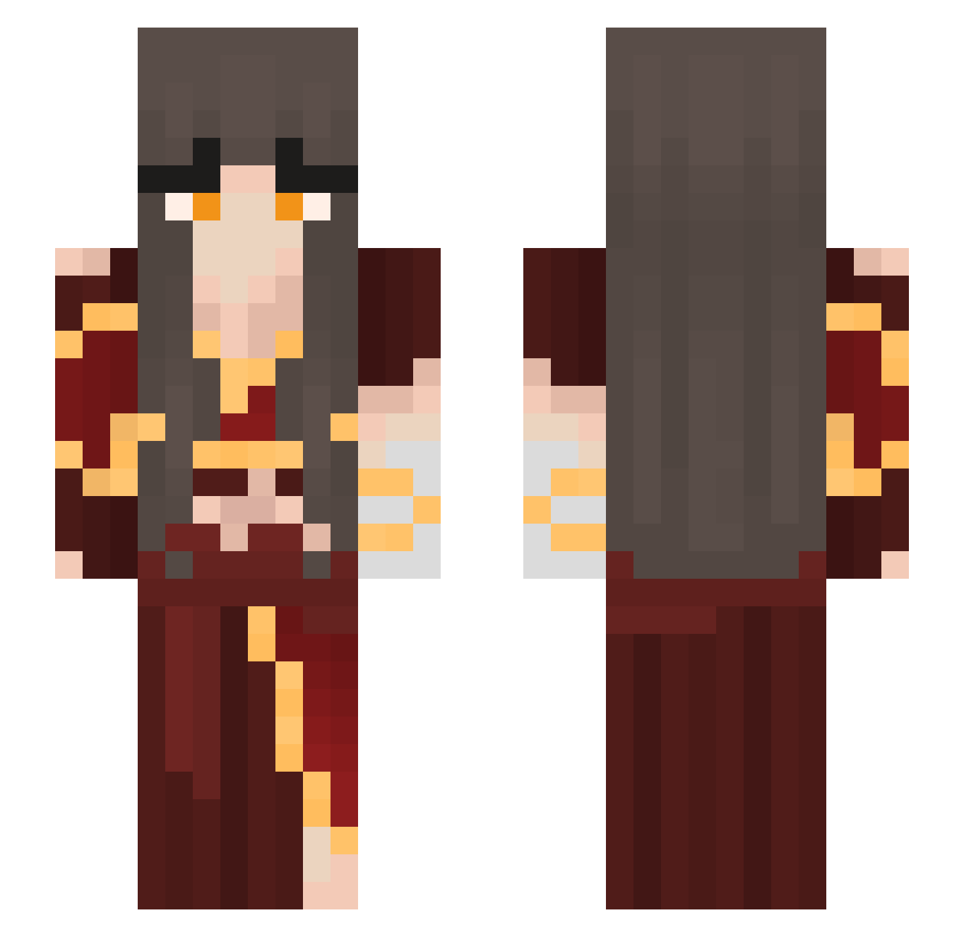 x_Fran Minecraft skin, front and back view