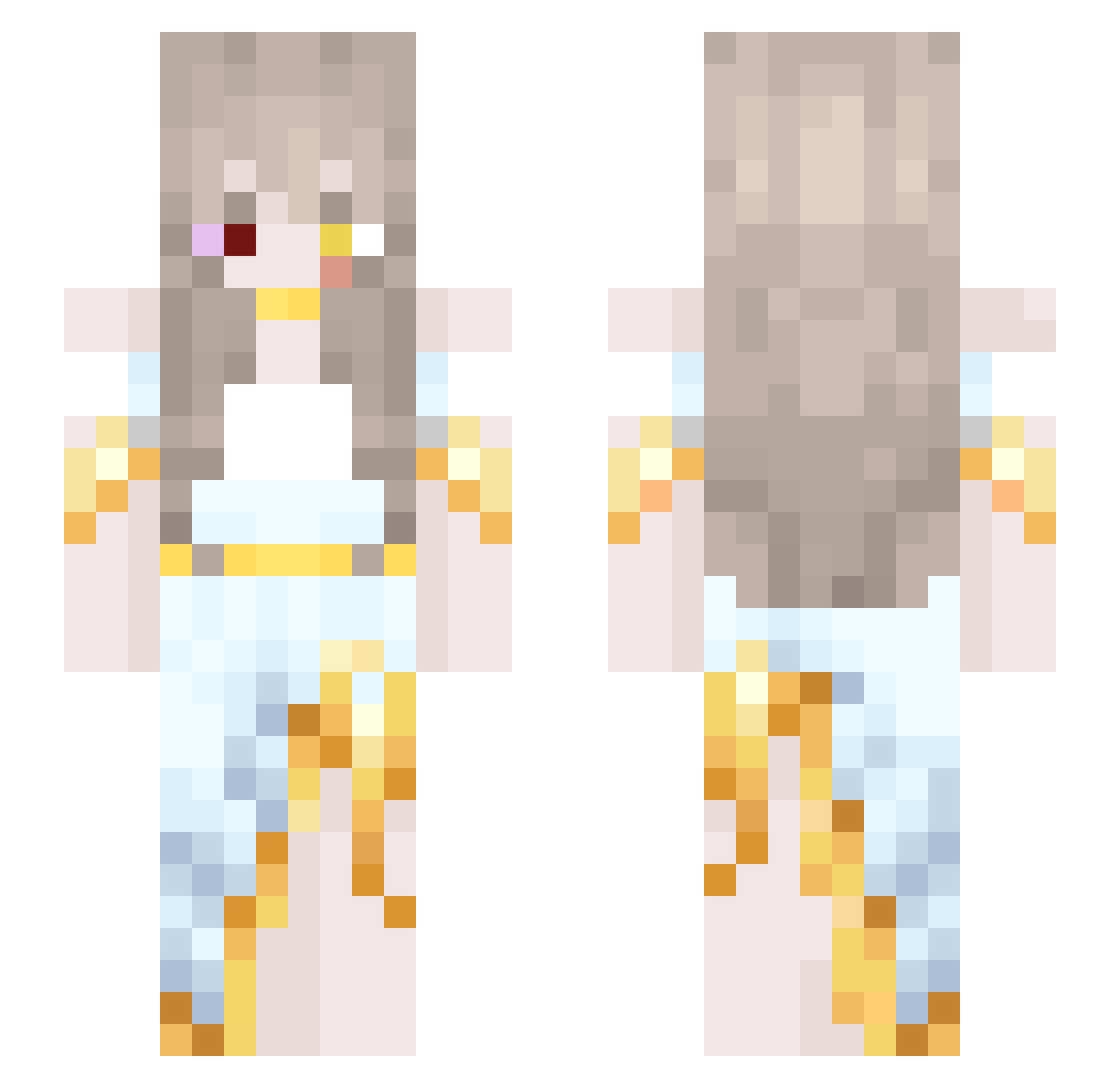 SeeleVollerei11 Minecraft skin, front and back view