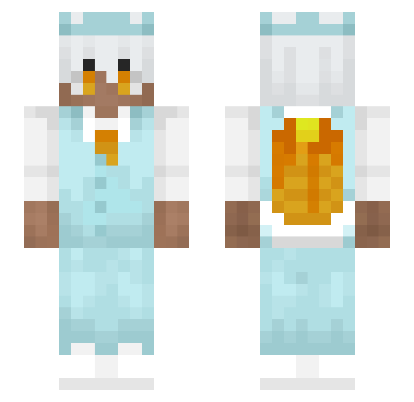 ___Moo__ Minecraft skin, front and back view