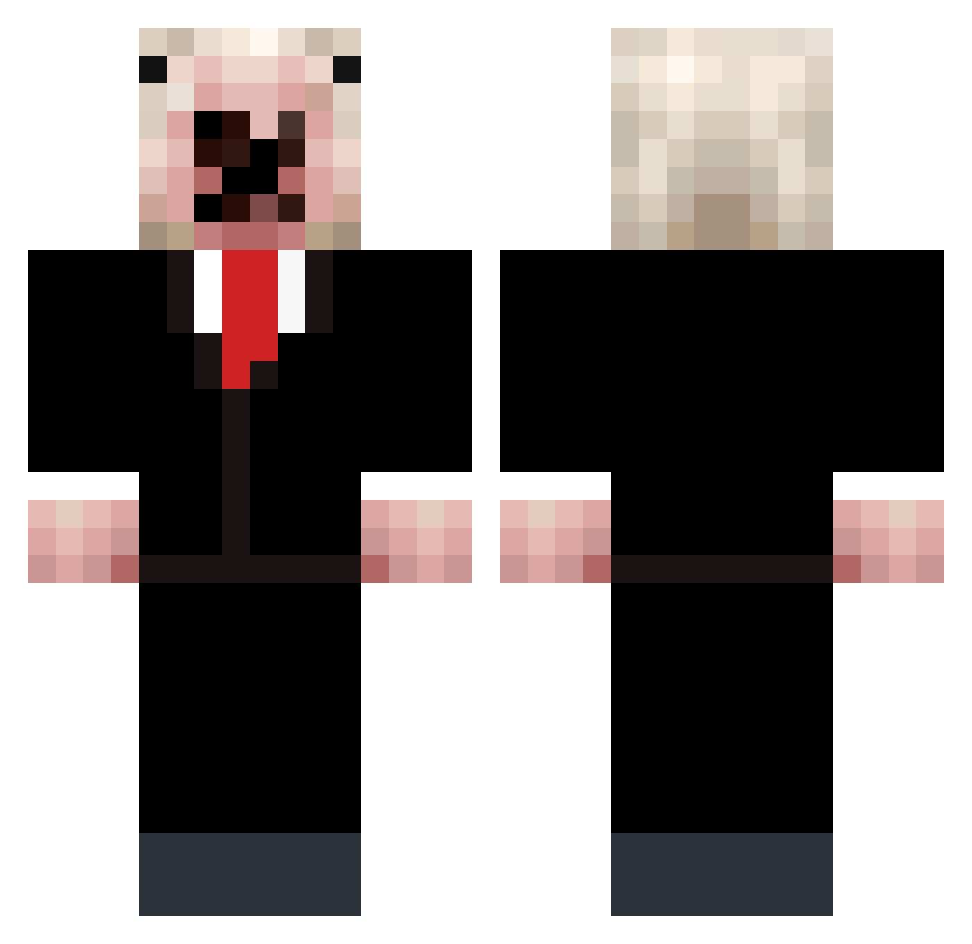Cestos Minecraft skin, front and back view