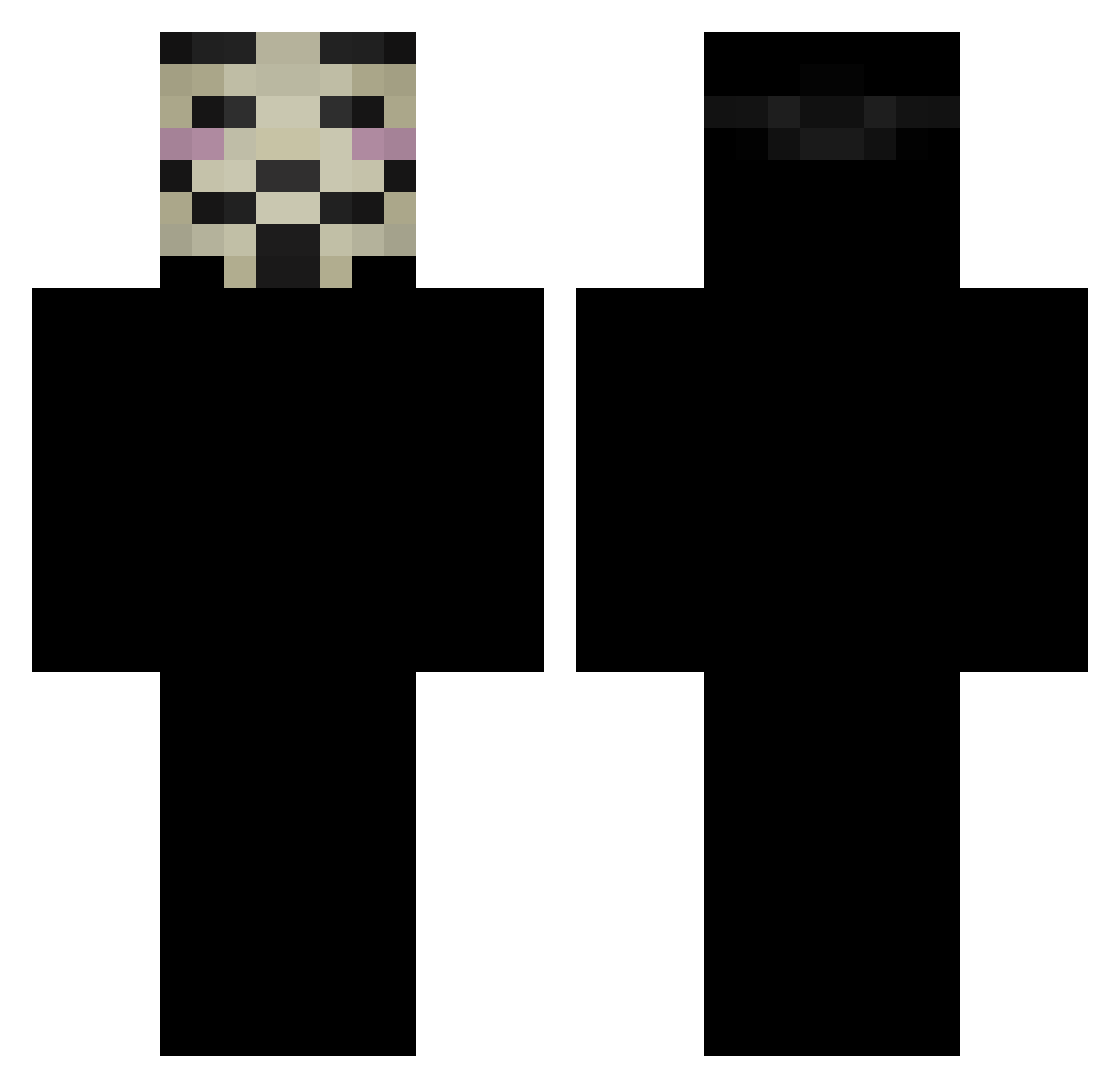 Complexities Minecraft skin, front and back view