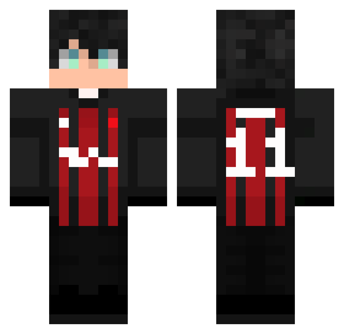 Biologista Minecraft skin, front and back view