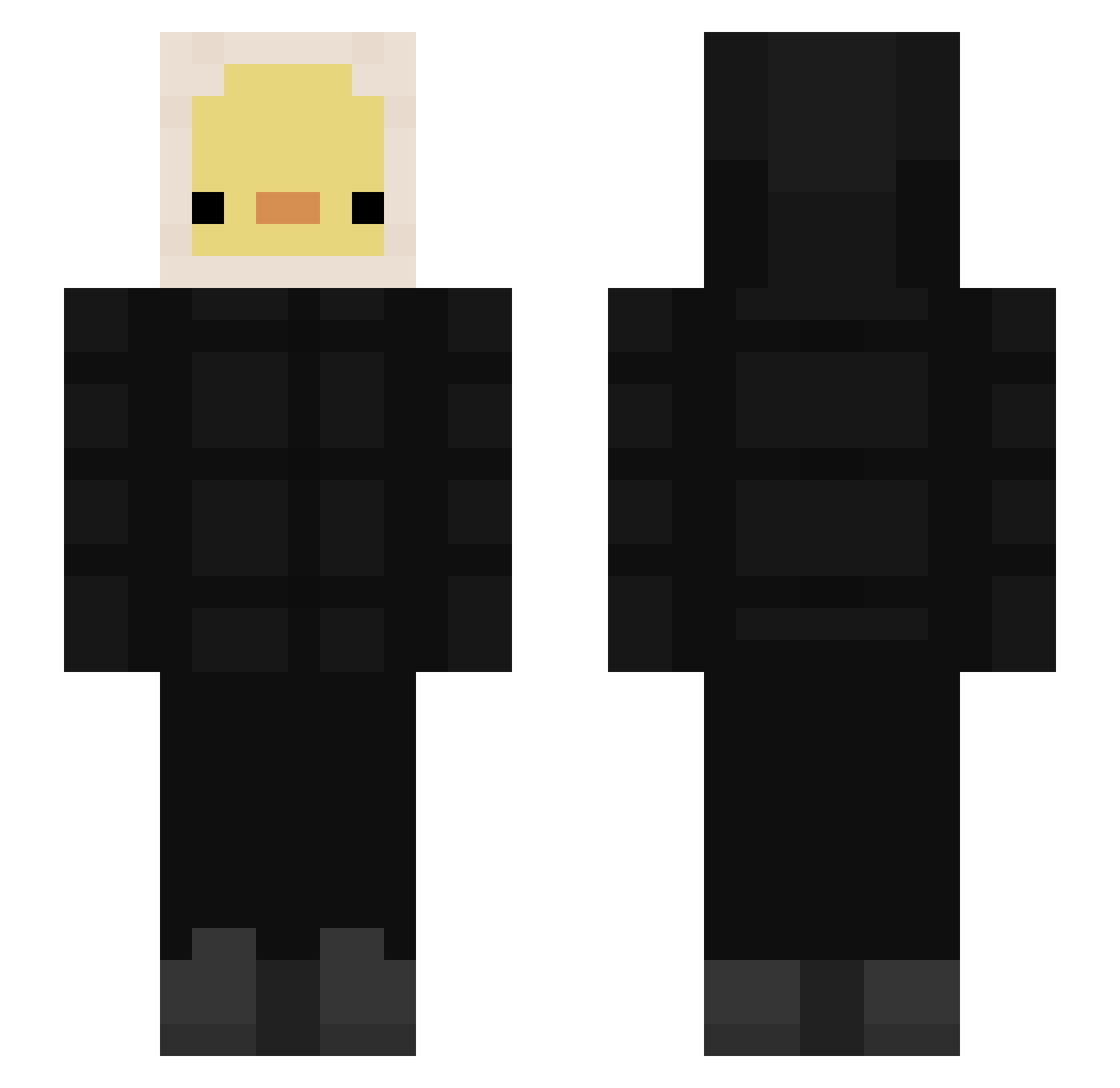 Possty Minecraft skin, front and back view
