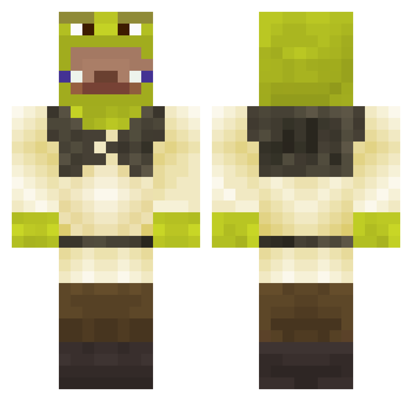 JiBoya Minecraft skin, front and back view