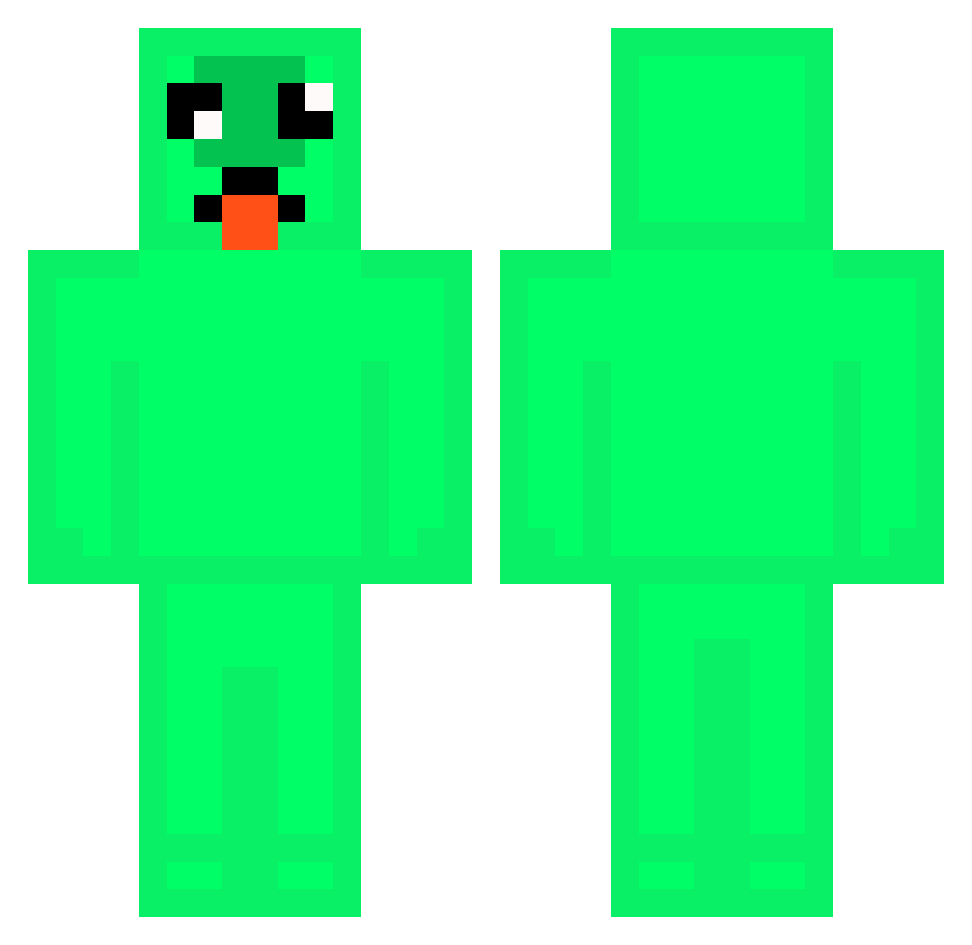 concenter Minecraft skin, front and back view