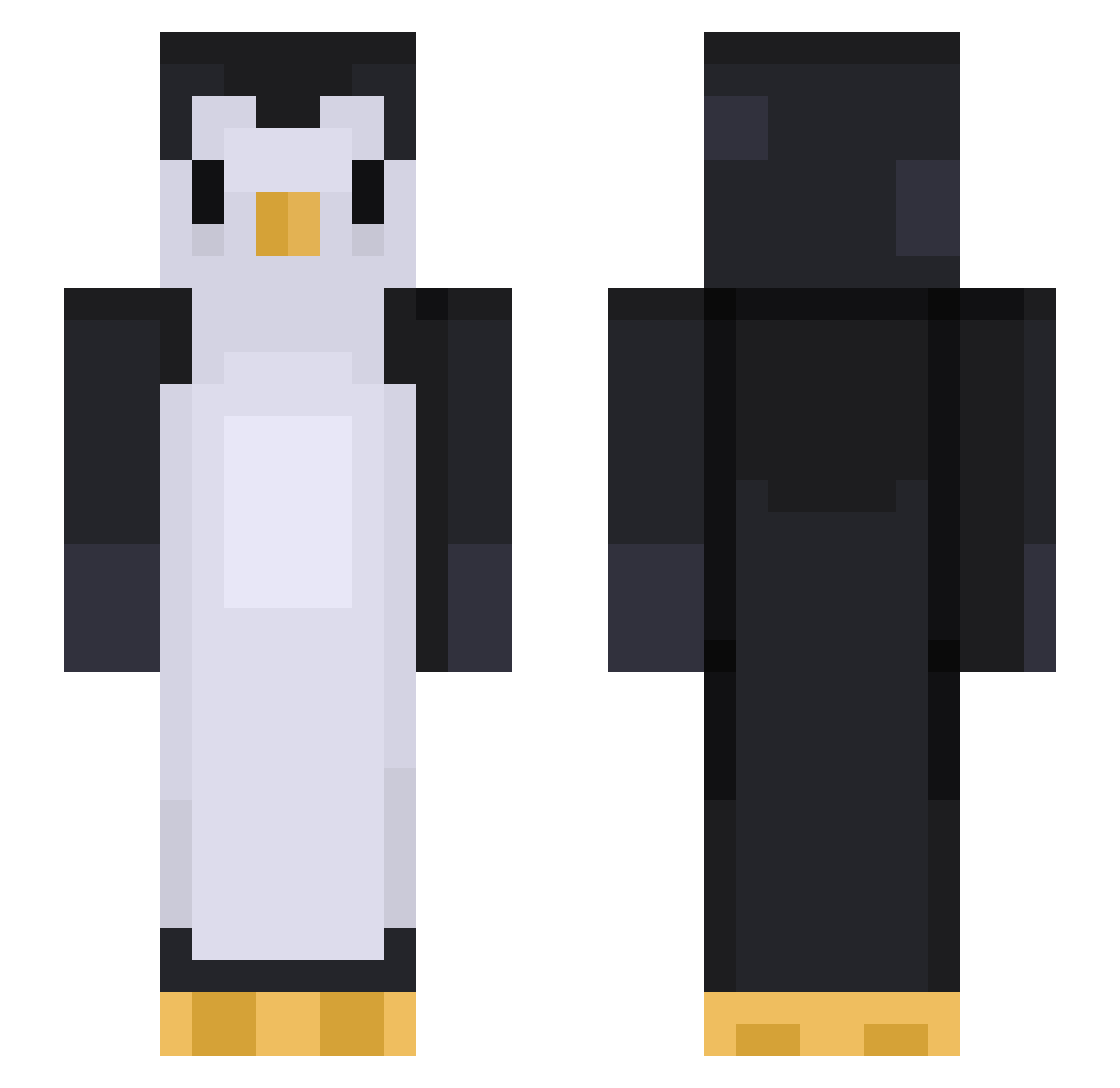 Zekromn Minecraft skin, front and back view