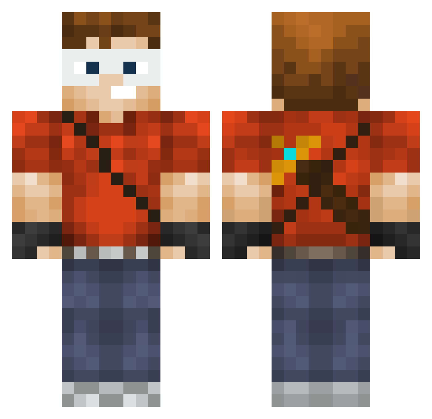 Too_Zanee Minecraft skin, front and back view
