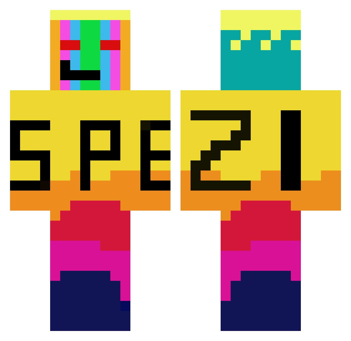 Redbullspnsrsme Minecraft skin, front and back view