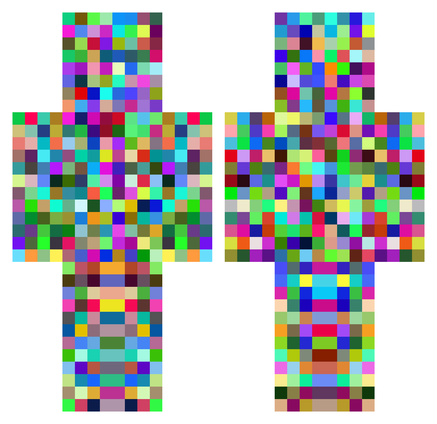 Sneer Minecraft skin, front and back view