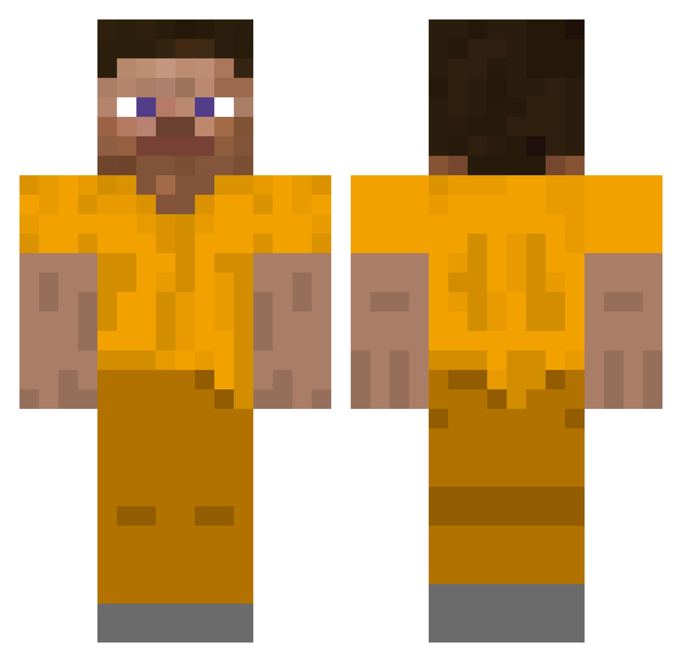 Yasuki666 Minecraft skin, front and back view