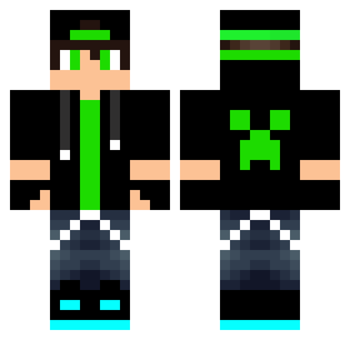 ytPedro2628DBR Minecraft skin, front and back view