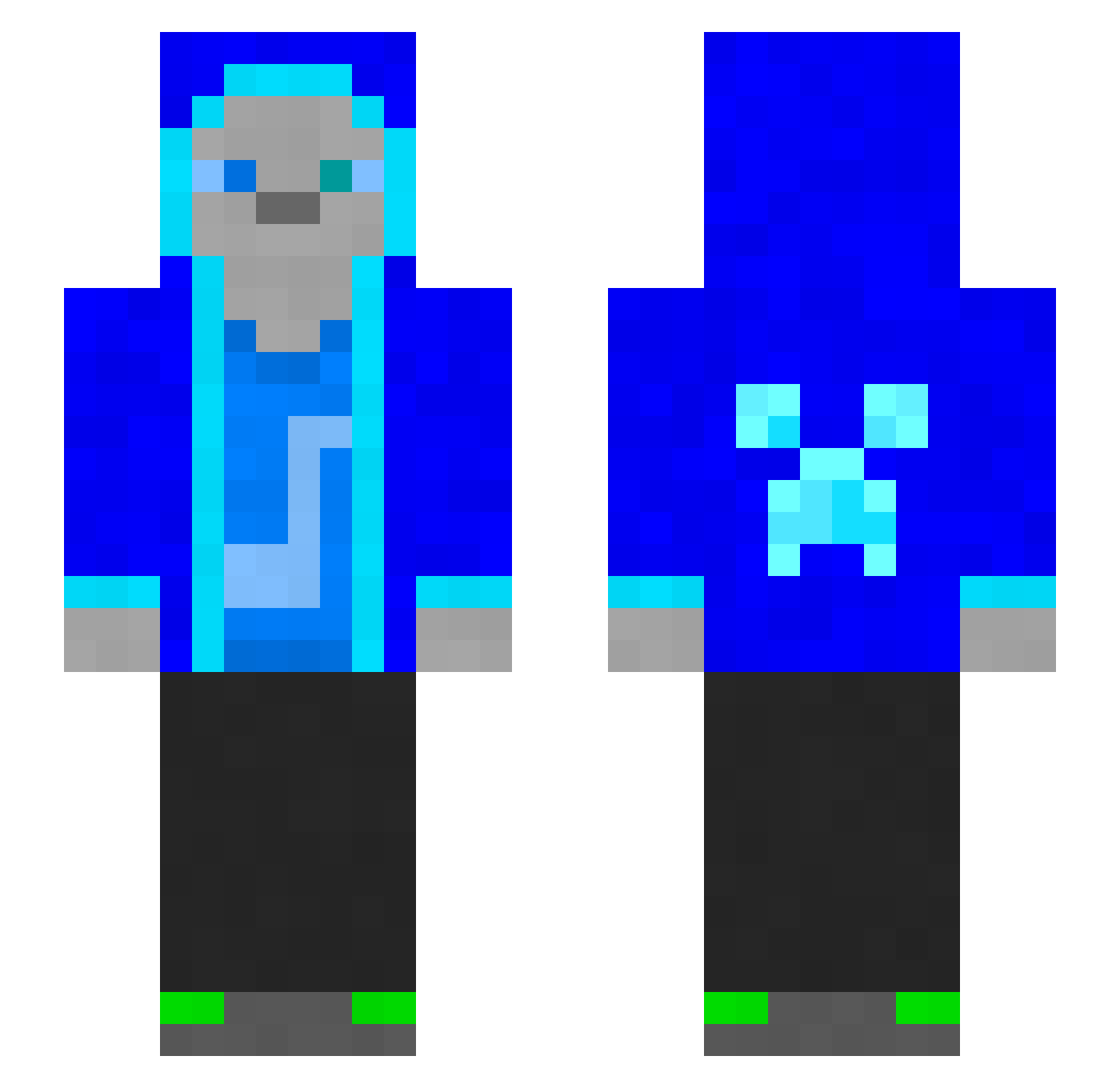 ComposerLumos Minecraft skin, front and back view