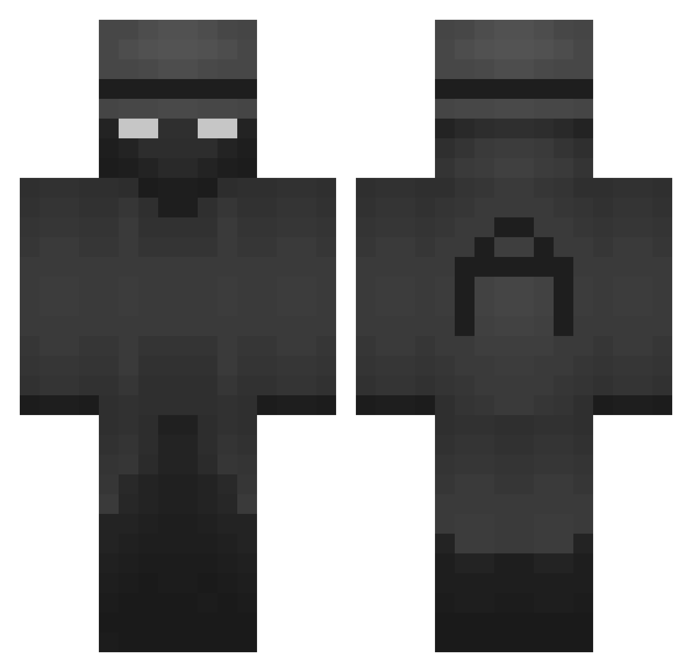 SinAsunto Minecraft skin, front and back view