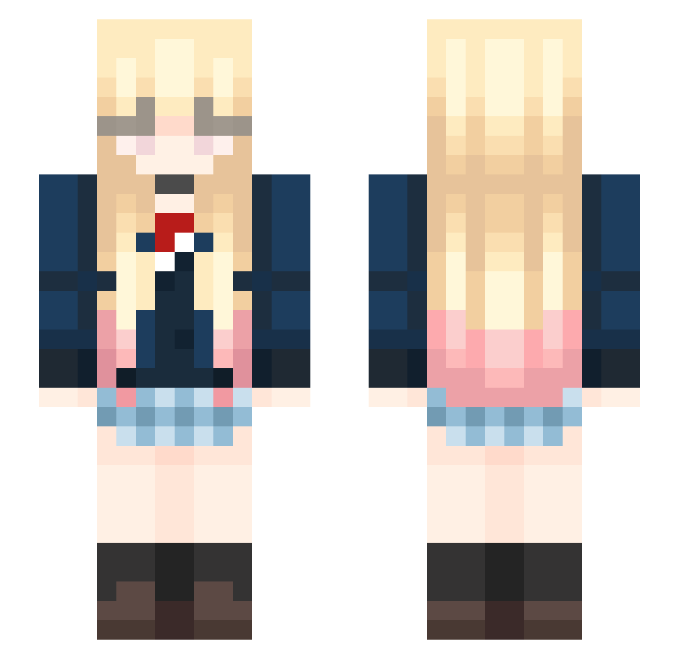 BTWBoombo Minecraft skin, front and back view