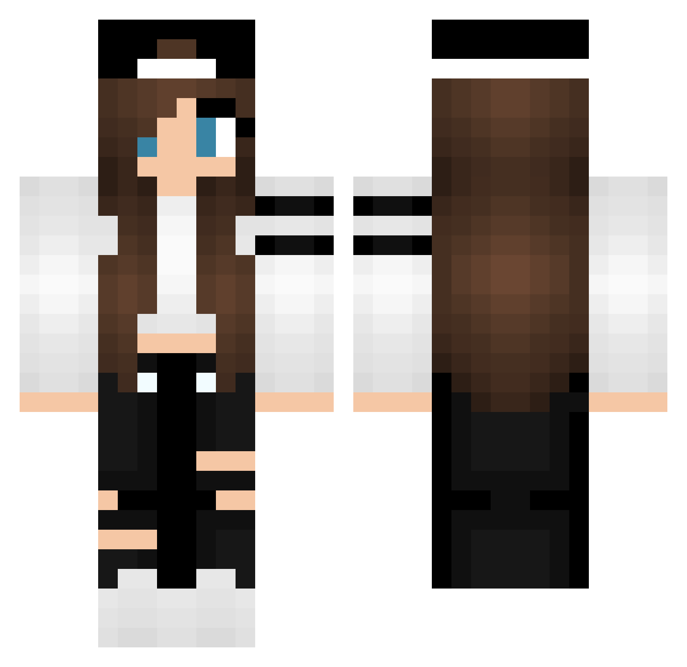 Ainsley Minecraft skin, front and back view