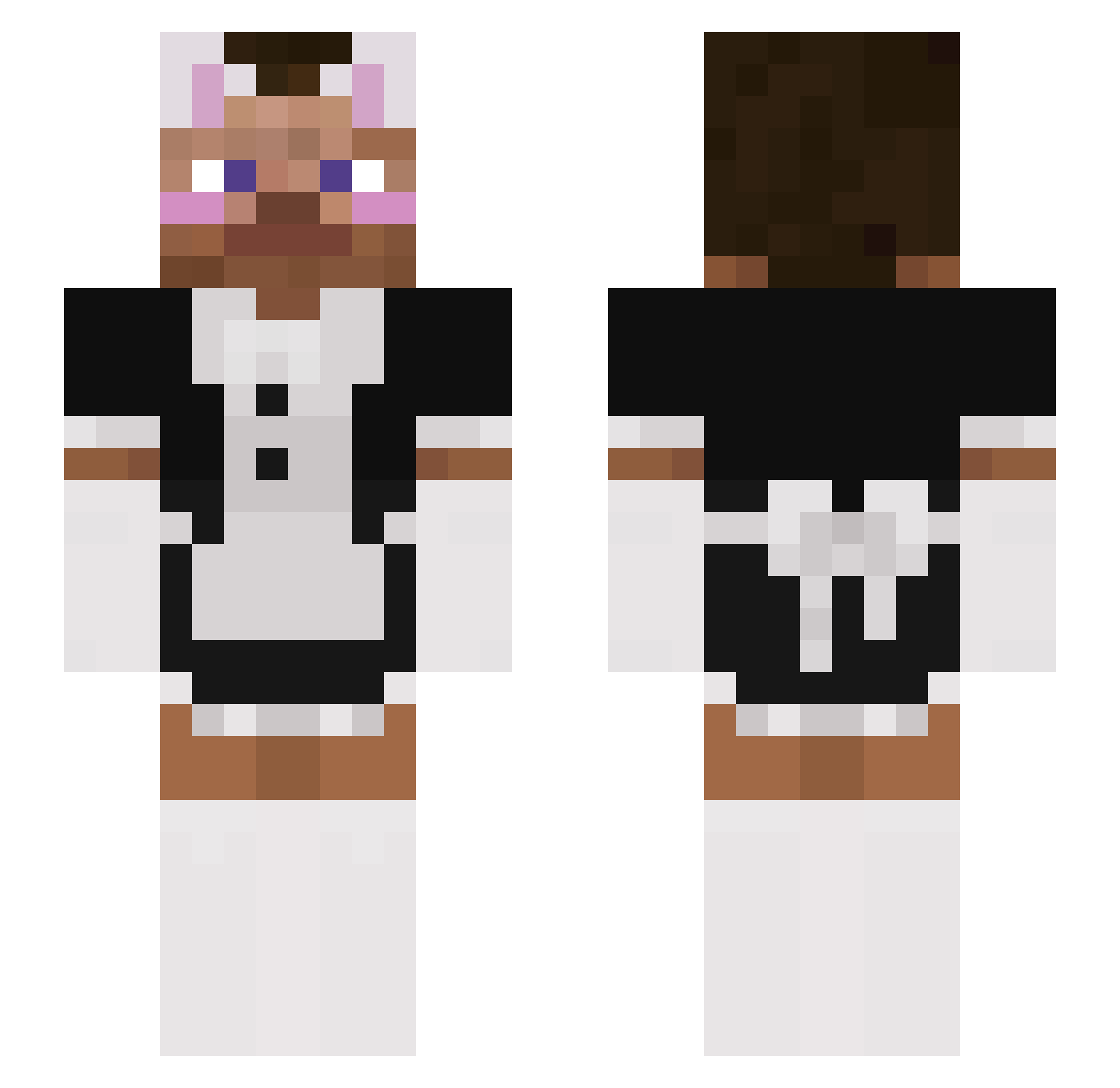 wakamebanana Minecraft skin, front and back view