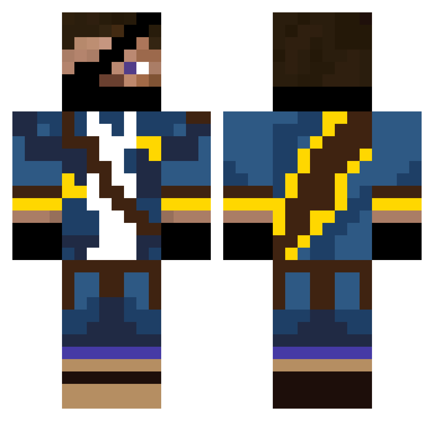 Shwee123 Minecraft skin, front and back view