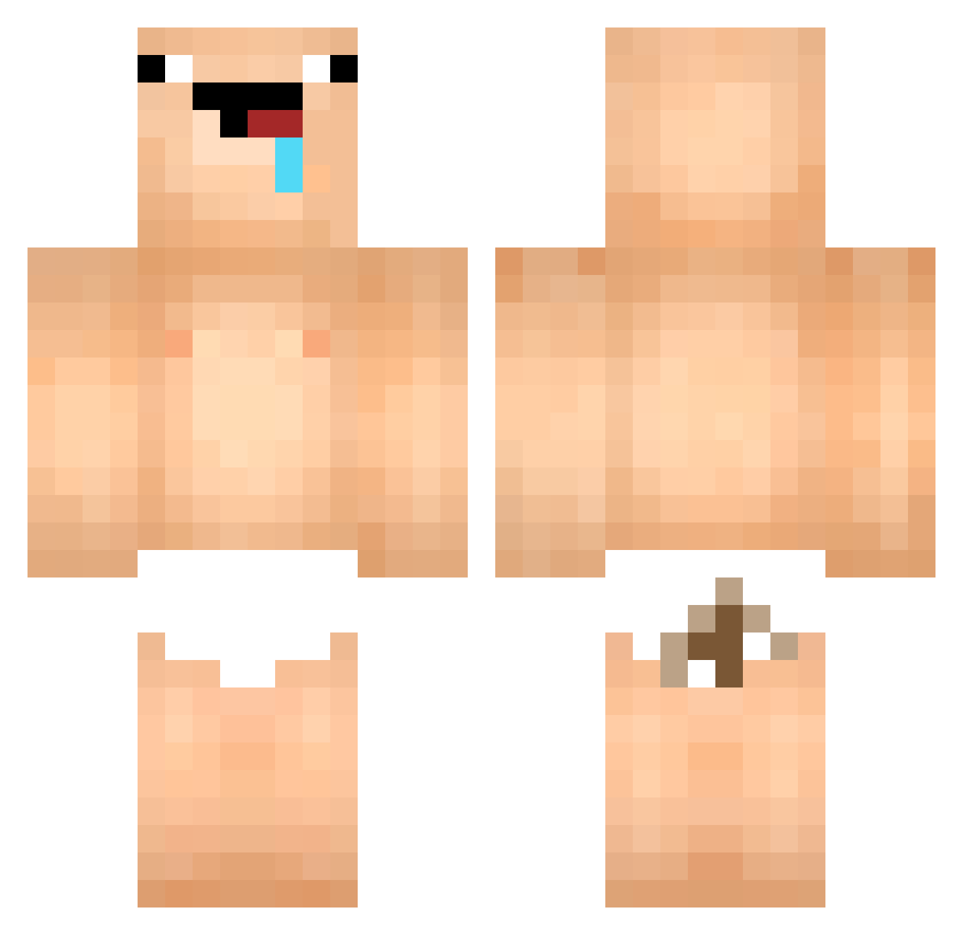 YeetYann Minecraft skin, front and back view