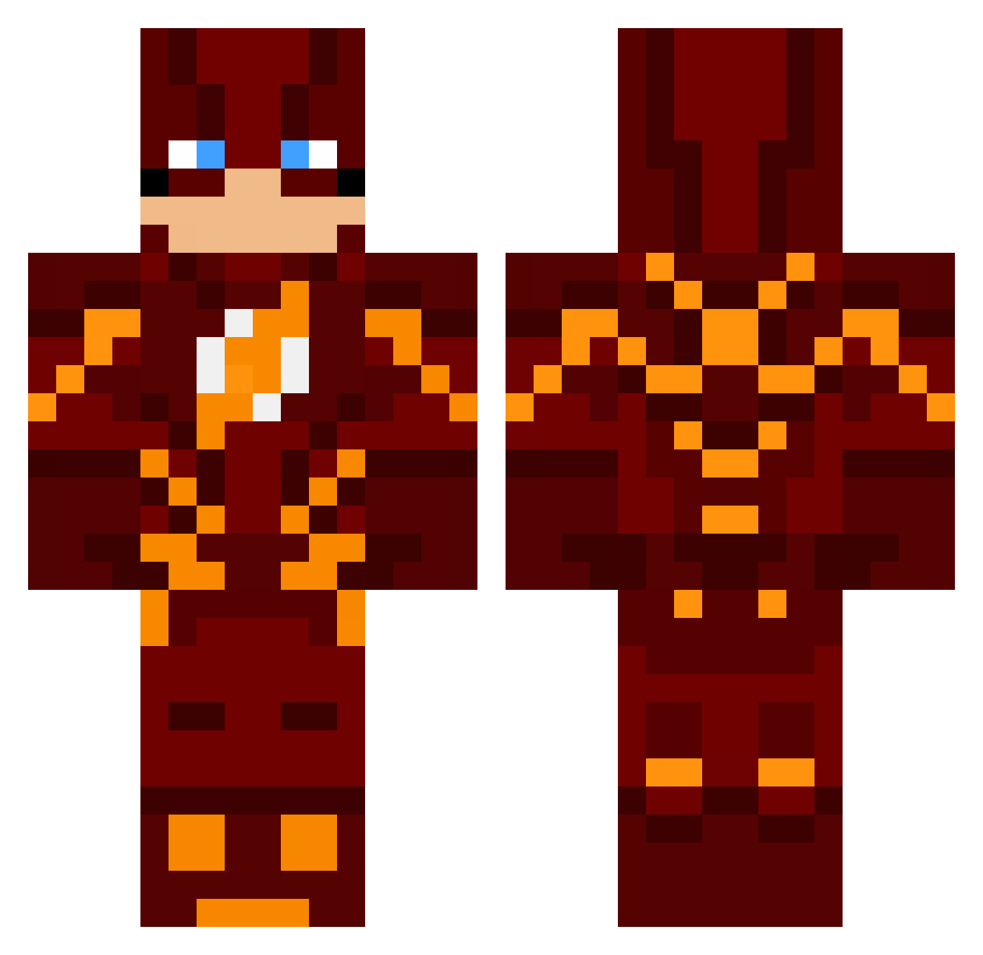 MrGoozle Minecraft skin, front and back view