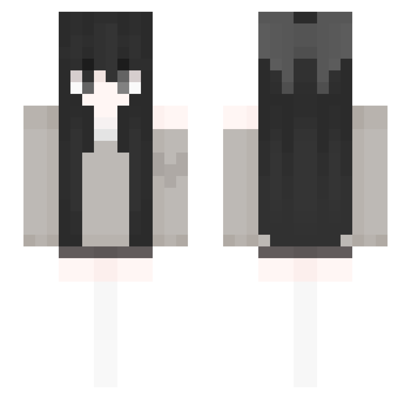 seihxe Minecraft skin, front and back view