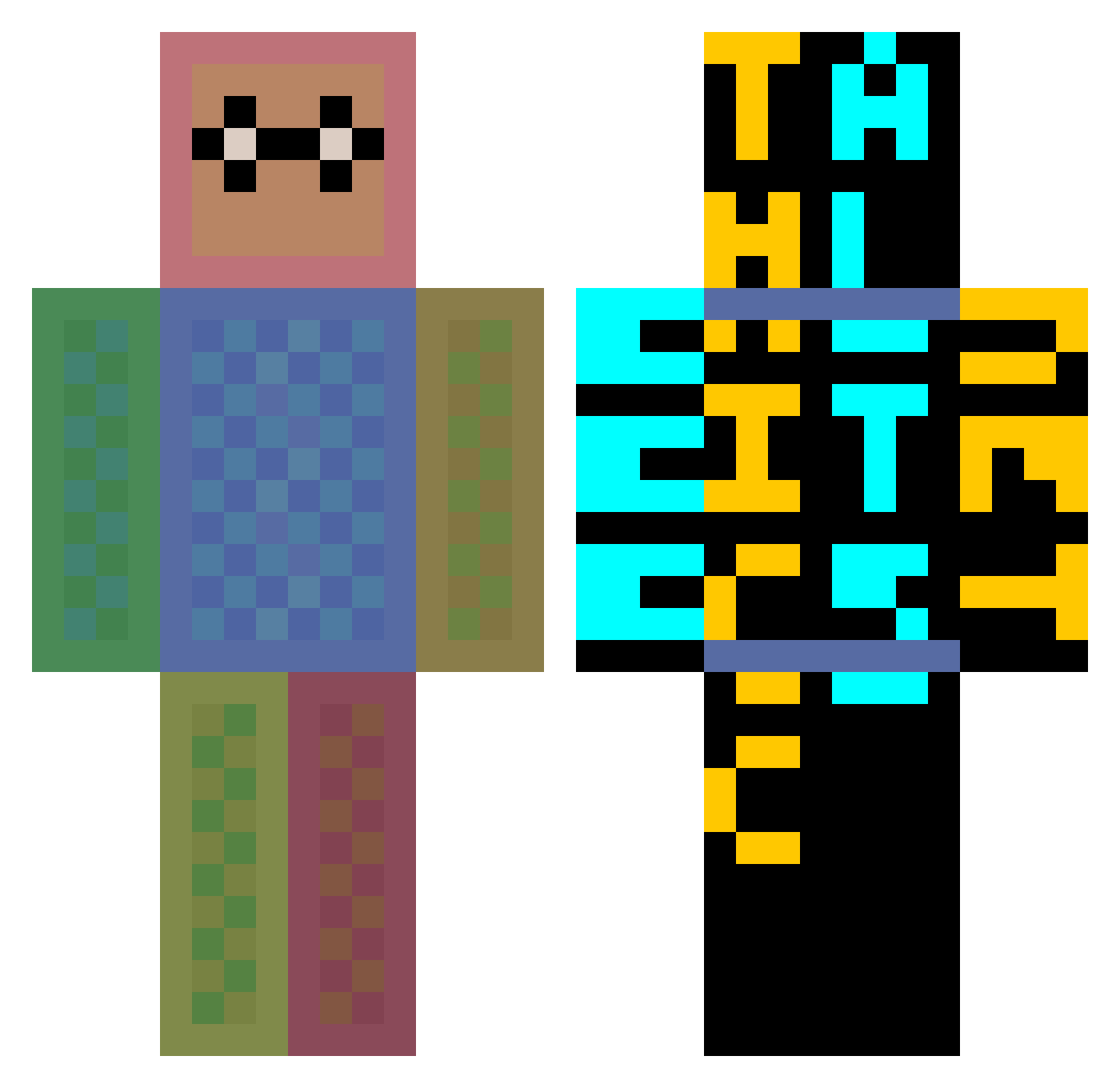 youngjohann Minecraft skin, front and back view