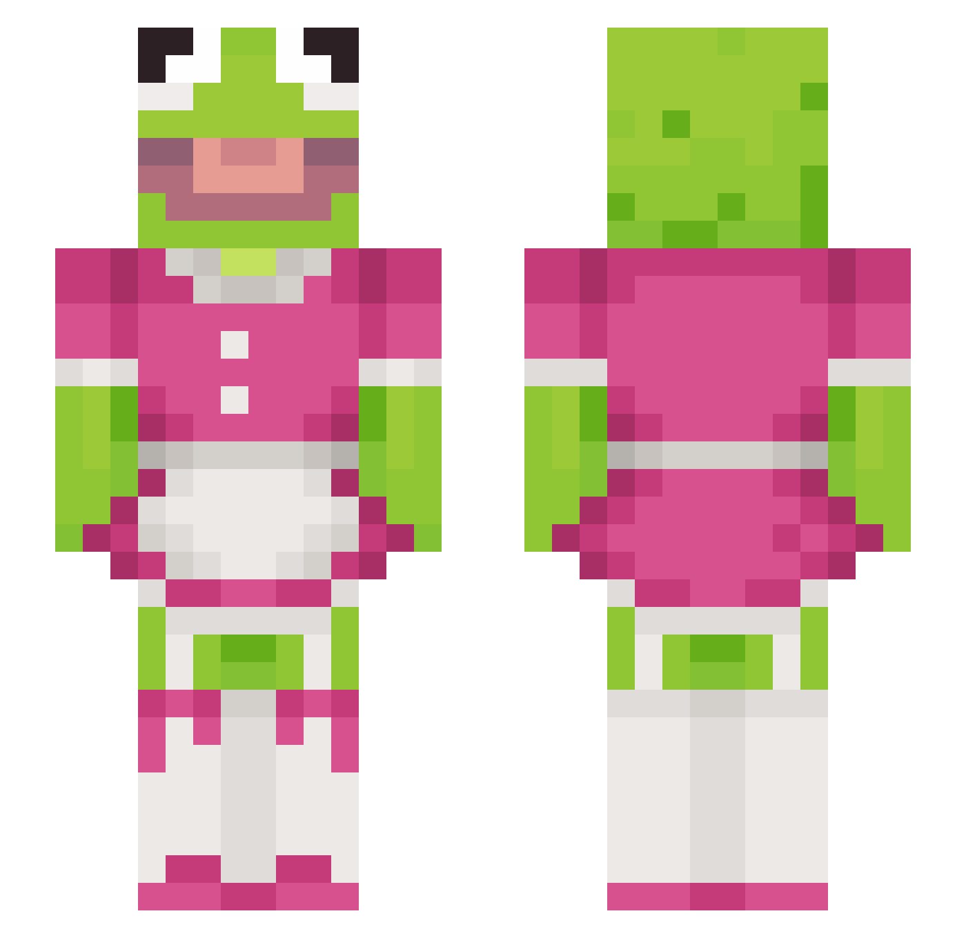 TheClapinator Minecraft skin, front and back view