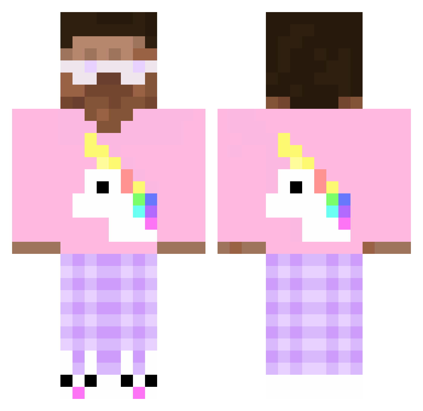suhyun512 Minecraft skin, front and back view